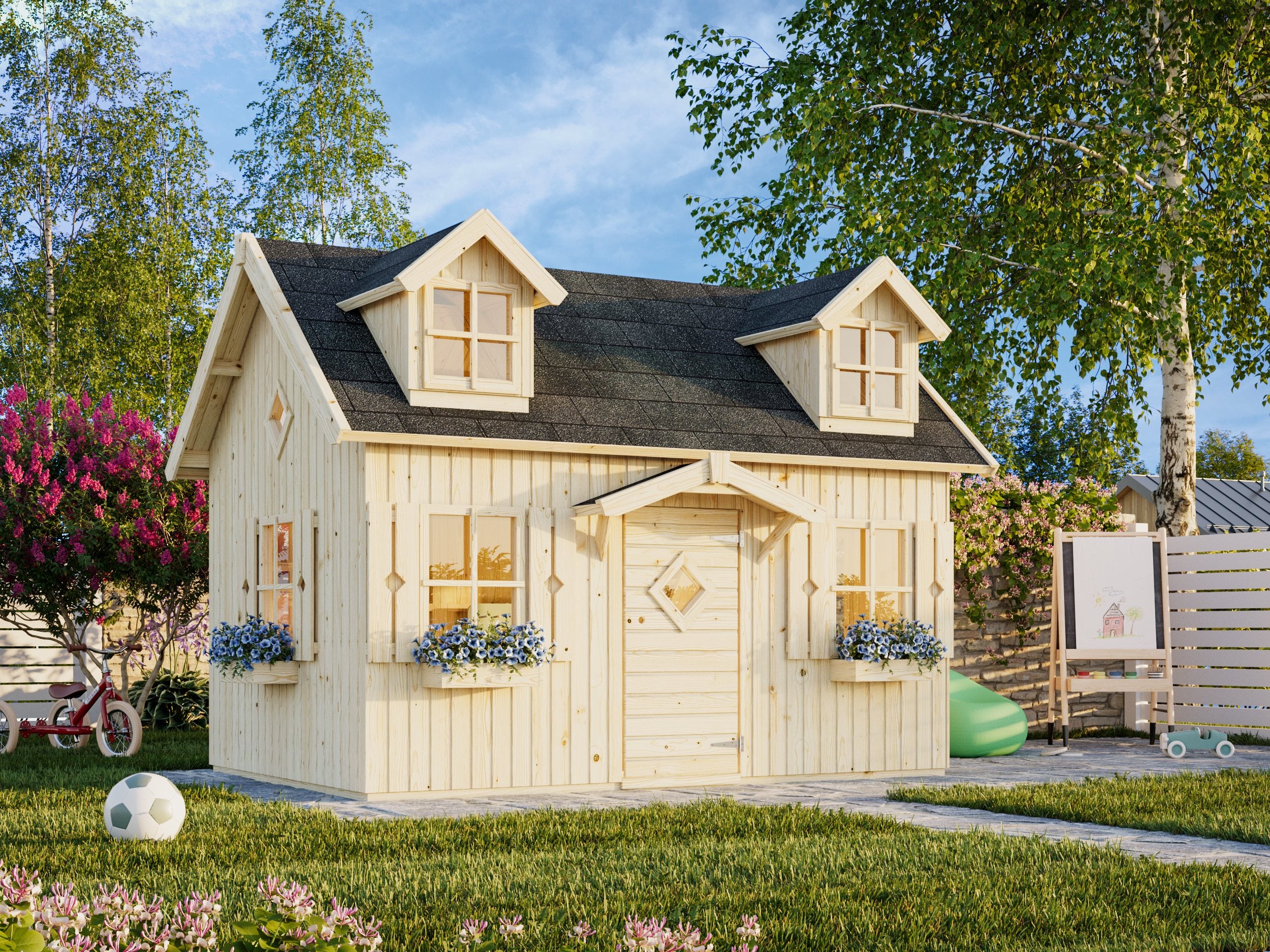 Allwood | Playhouse Wonderland | 59 Sqf + 16 Sqf Mini Loft