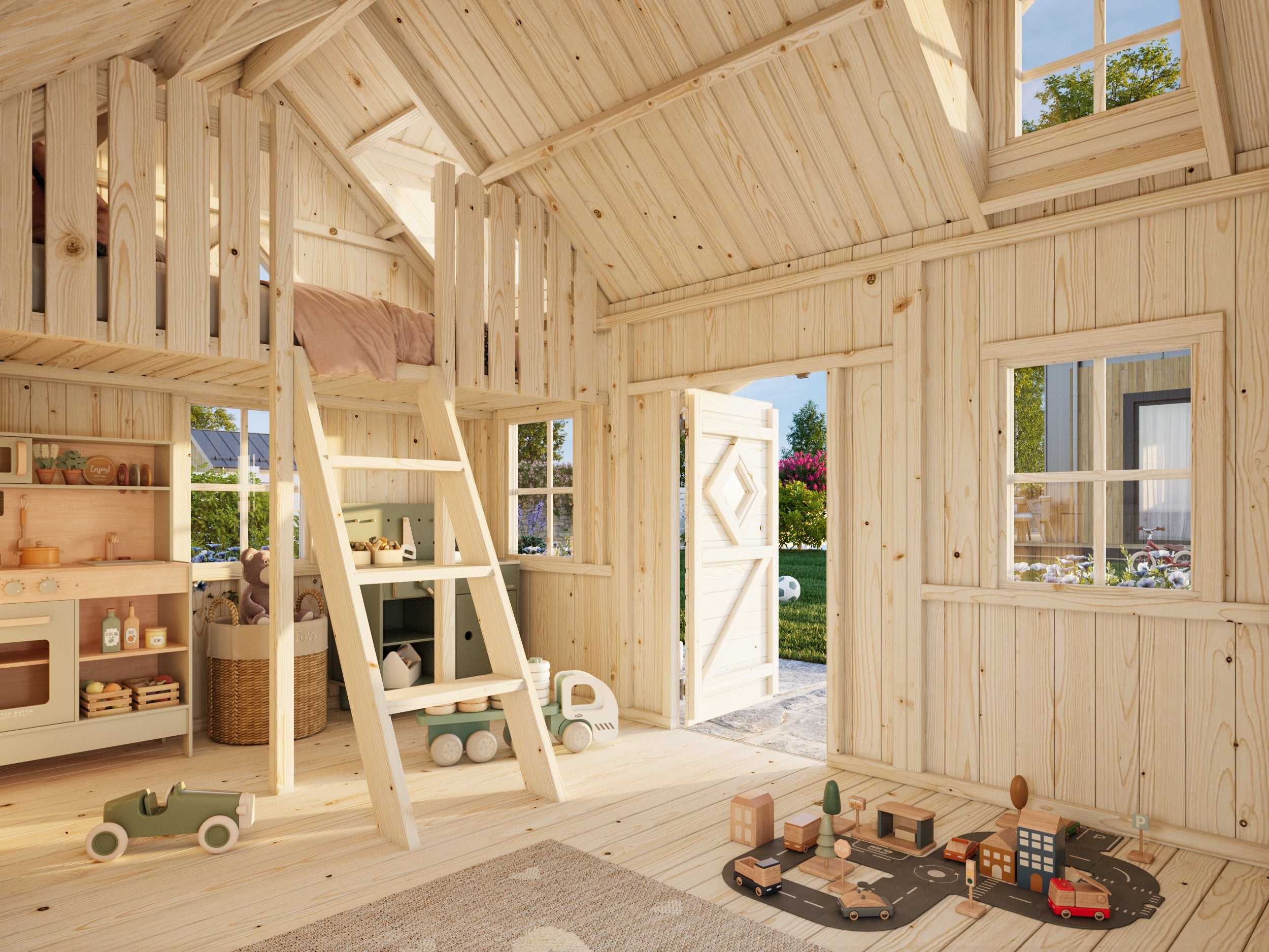 Allwood | Playhouse Wonderland | 59 Sqf + 16 Sqf Mini Loft