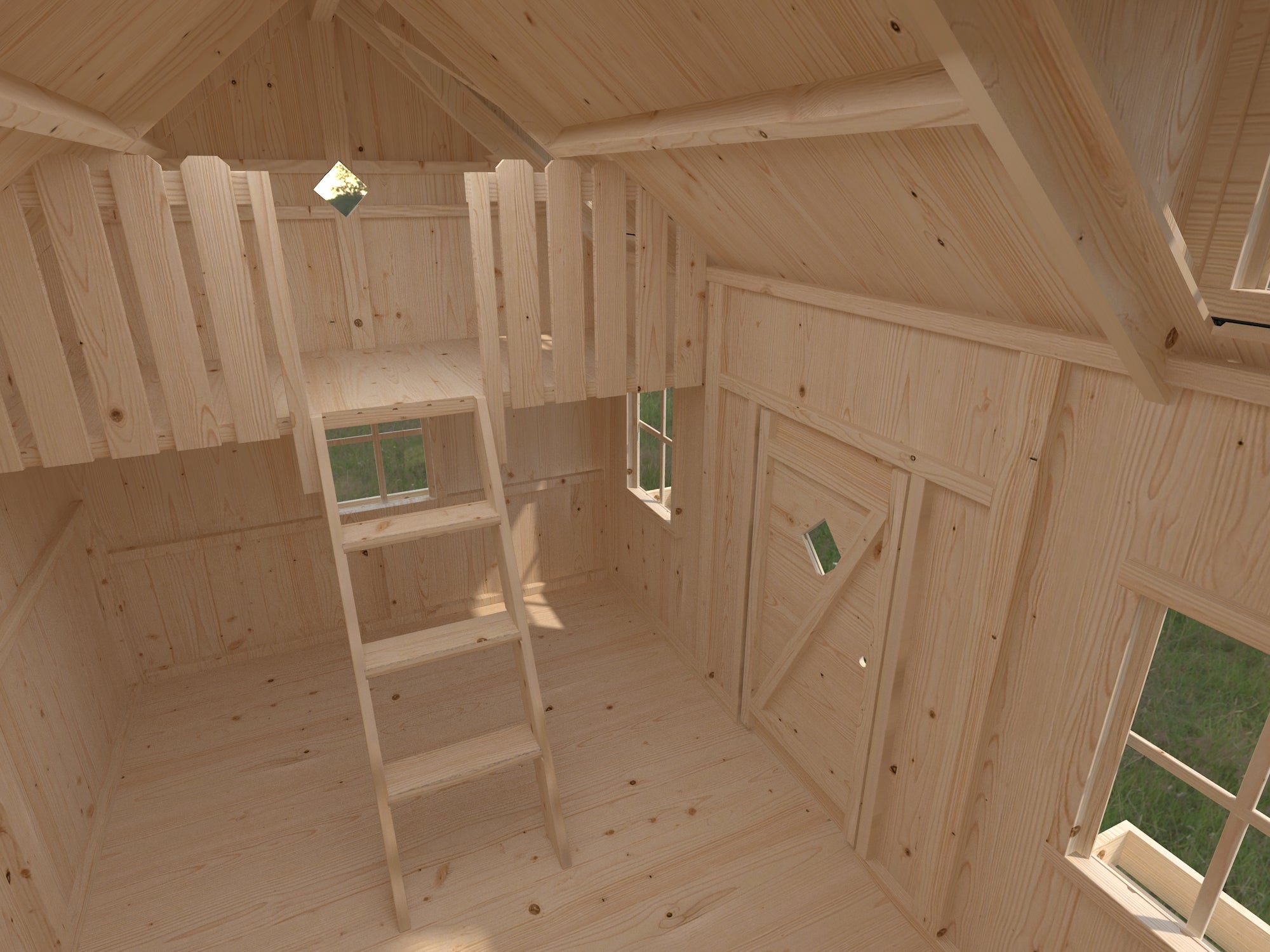 Allwood | Playhouse Wonderland | 59 Sqf + 16 Sqf Mini Loft