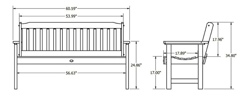 Sequoia Professional Blue Ridge Garden Bench 5ft.