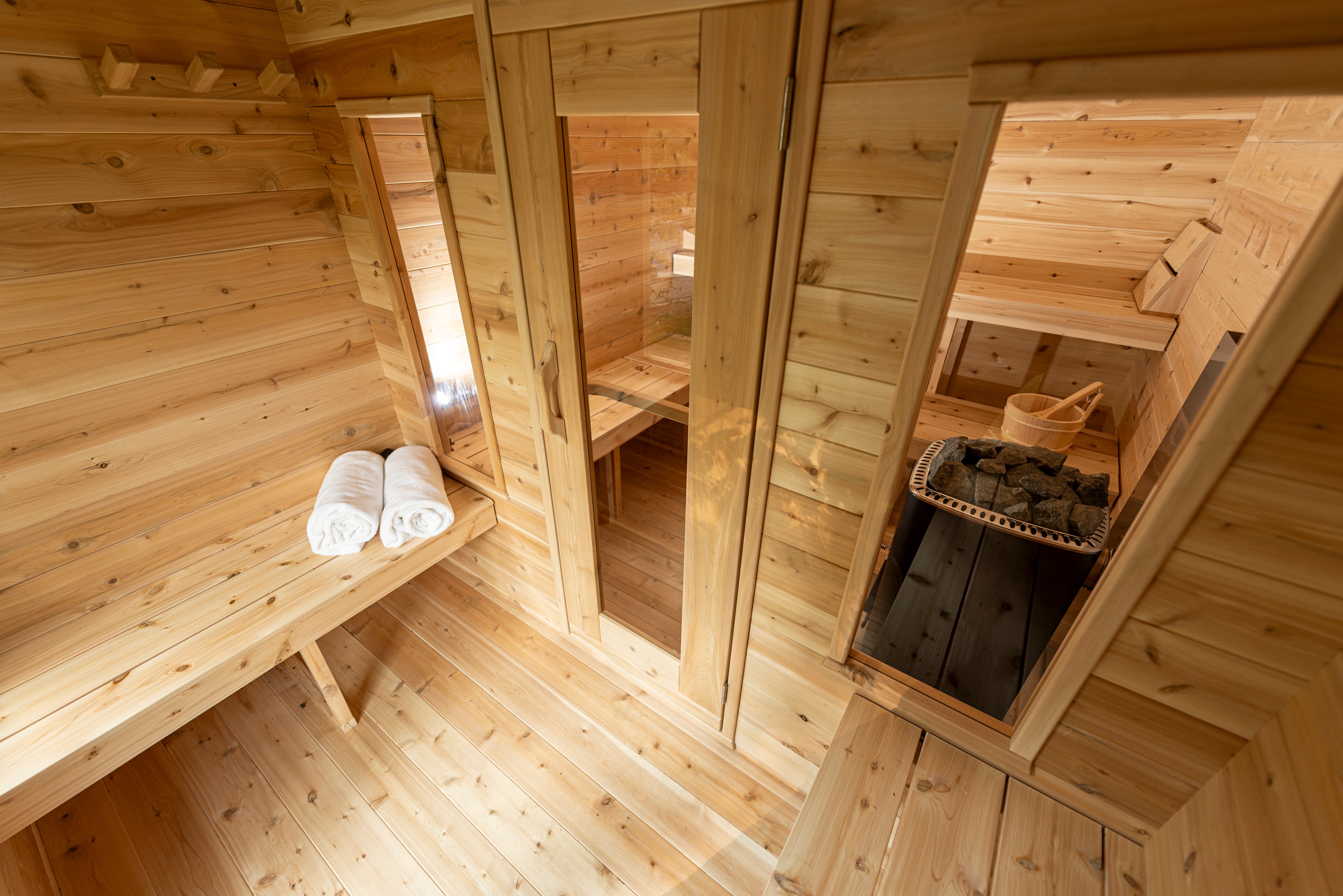 Leisurecraft CT Georgian Cabin Sauna with Changeroom Woodburning