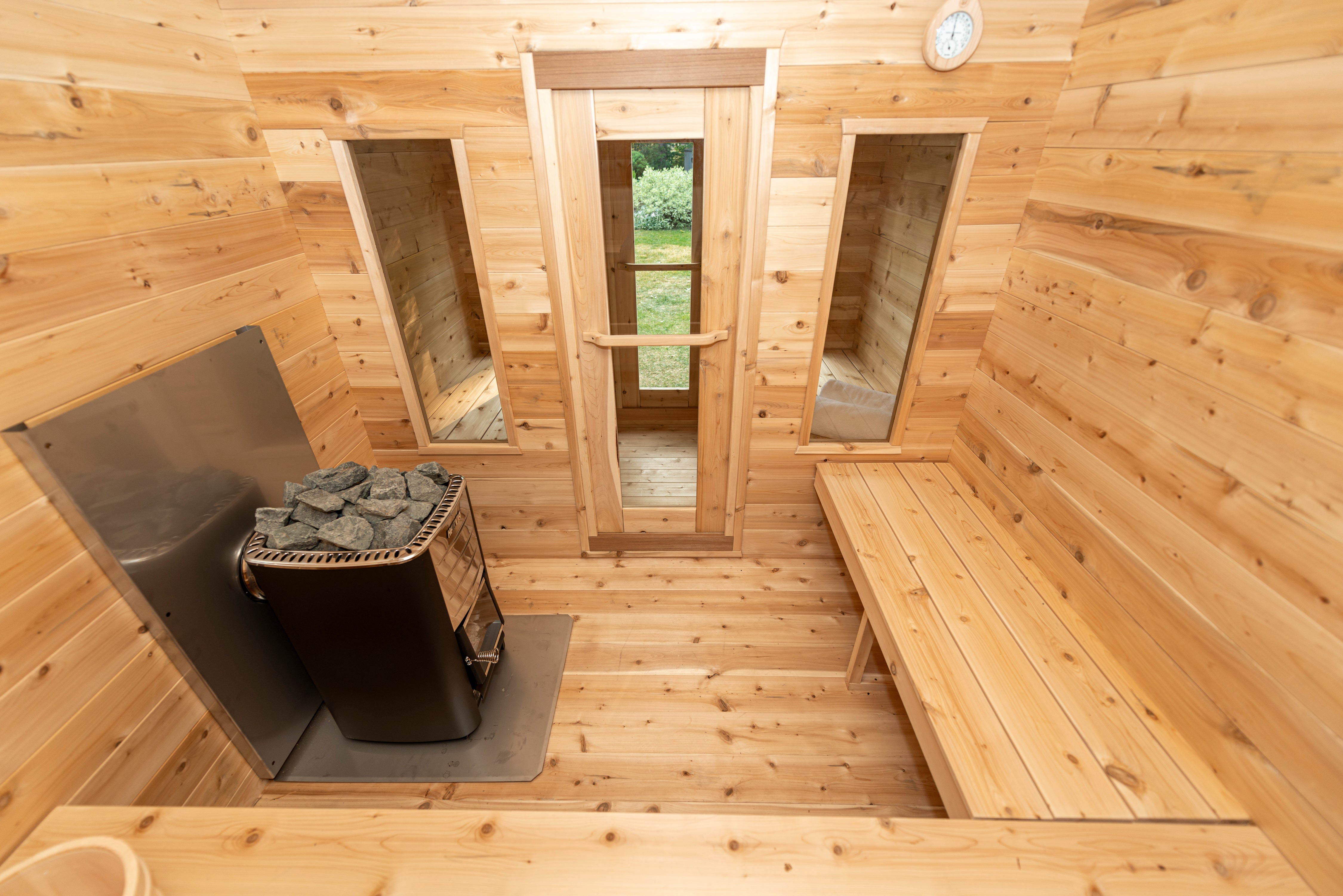 Leisurecraft CT Georgian Cabin Sauna with Changeroom Woodburning