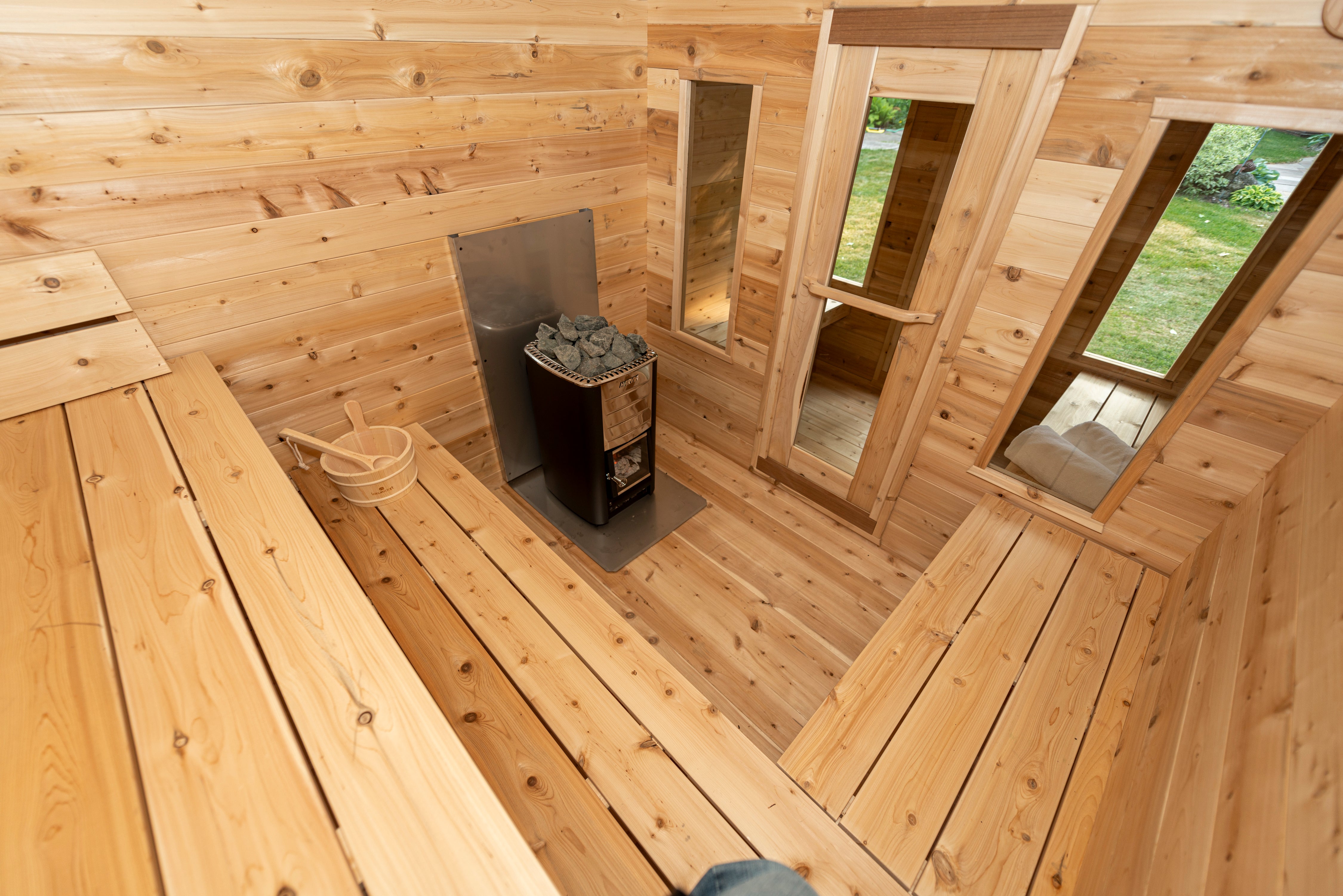 Leisurecraft CT Georgian Cabin Sauna with Changeroom Woodburning