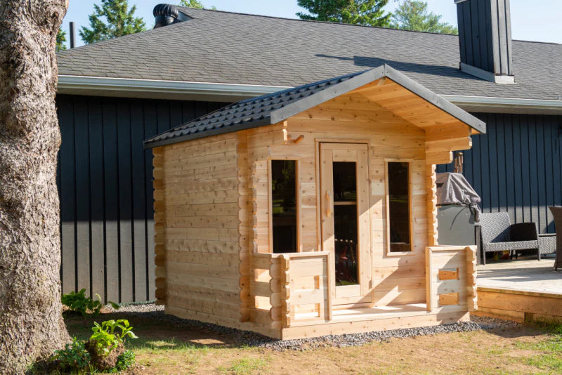 Leisurecraft CT Georgian Cabin Sauna with Built-In Front Porch