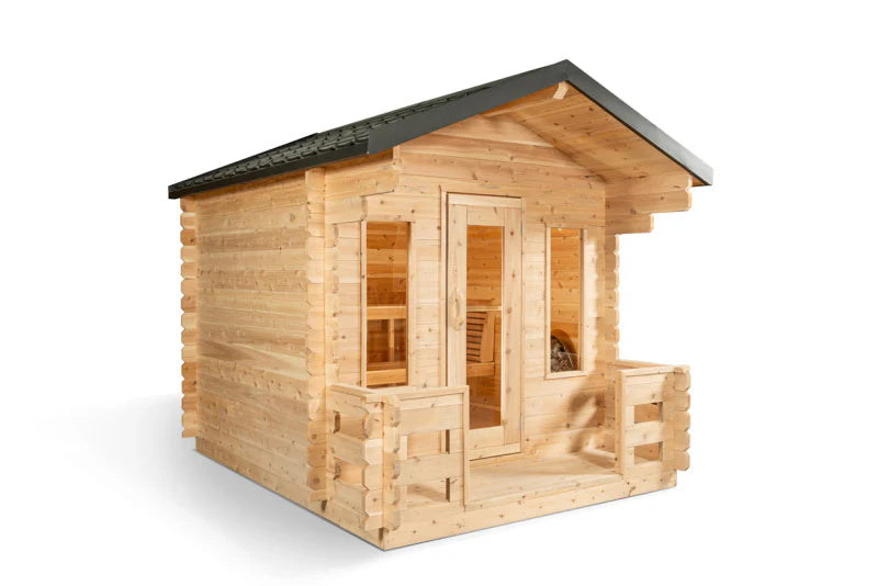 Leisurecraft CT Georgian Cabin Sauna with Built-In Front Porch