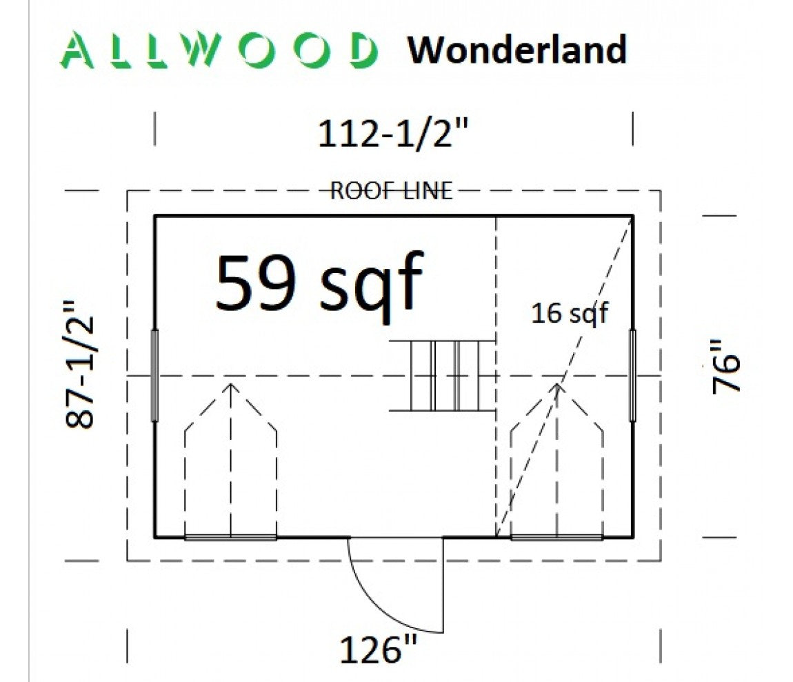 Allwood | Playhouse Wonderland | 59 Sqf + 16 Sqf Mini Loft