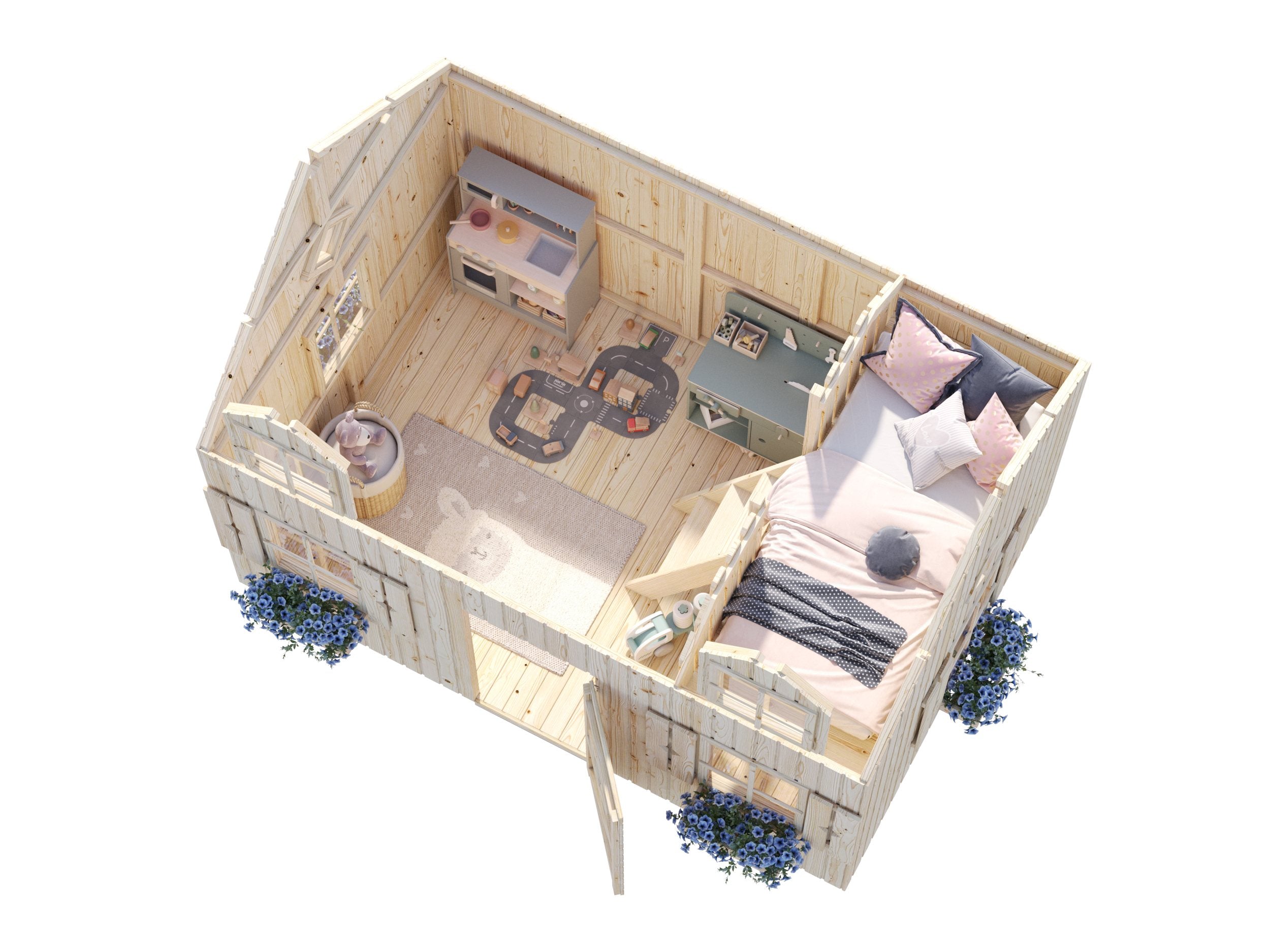 Allwood | Playhouse Wonderland | 59 Sqf + 16 Sqf Mini Loft