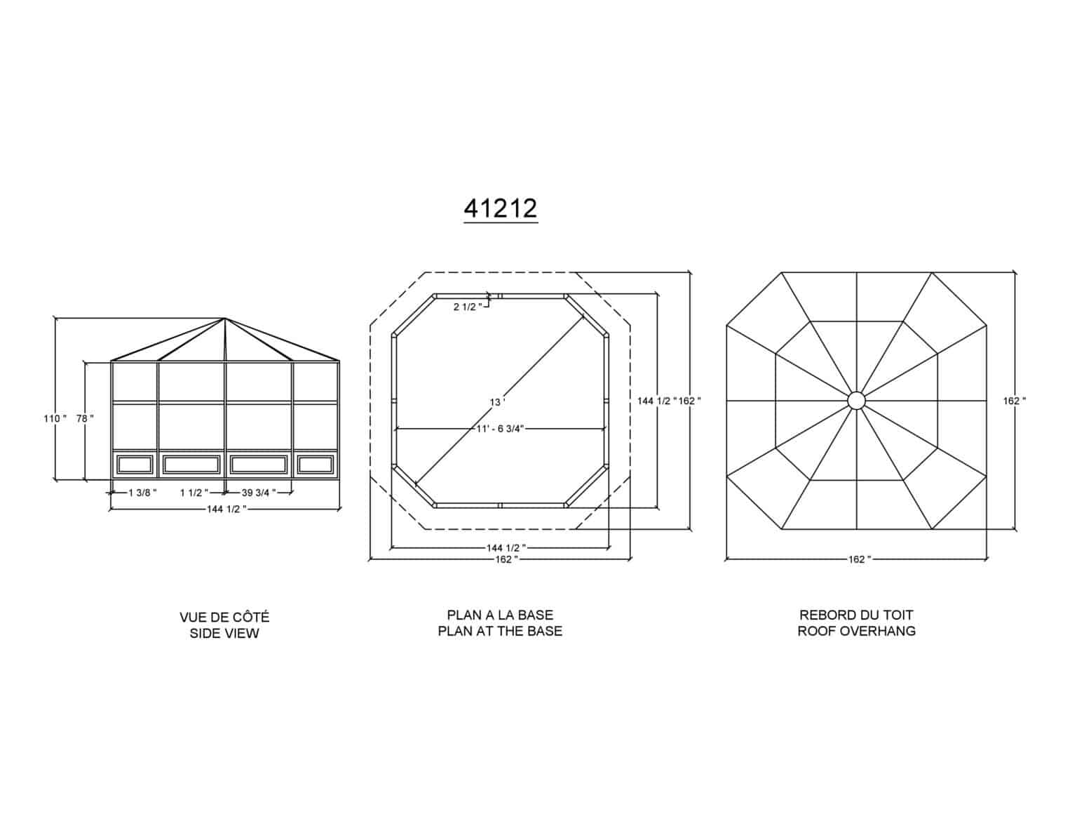 Gazebo Penguin Florence Solarium 12' x 12' Polycarbonate Roof