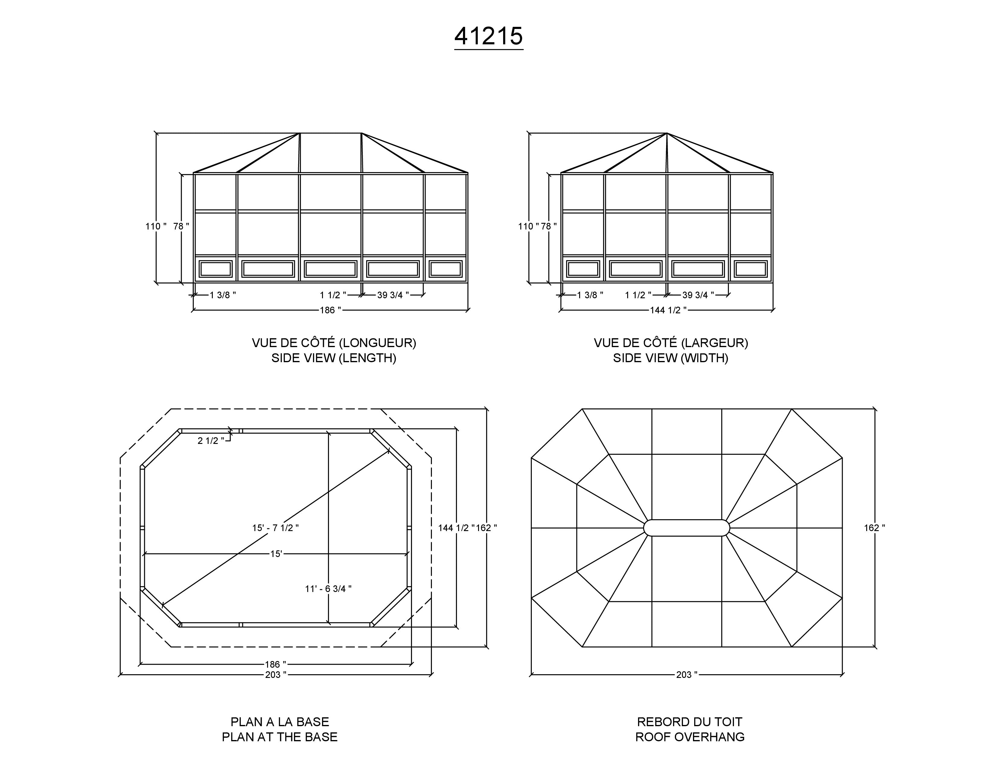 Gazebo Penguin Florence Solarium 12' x 15' Polycarbonate Roof