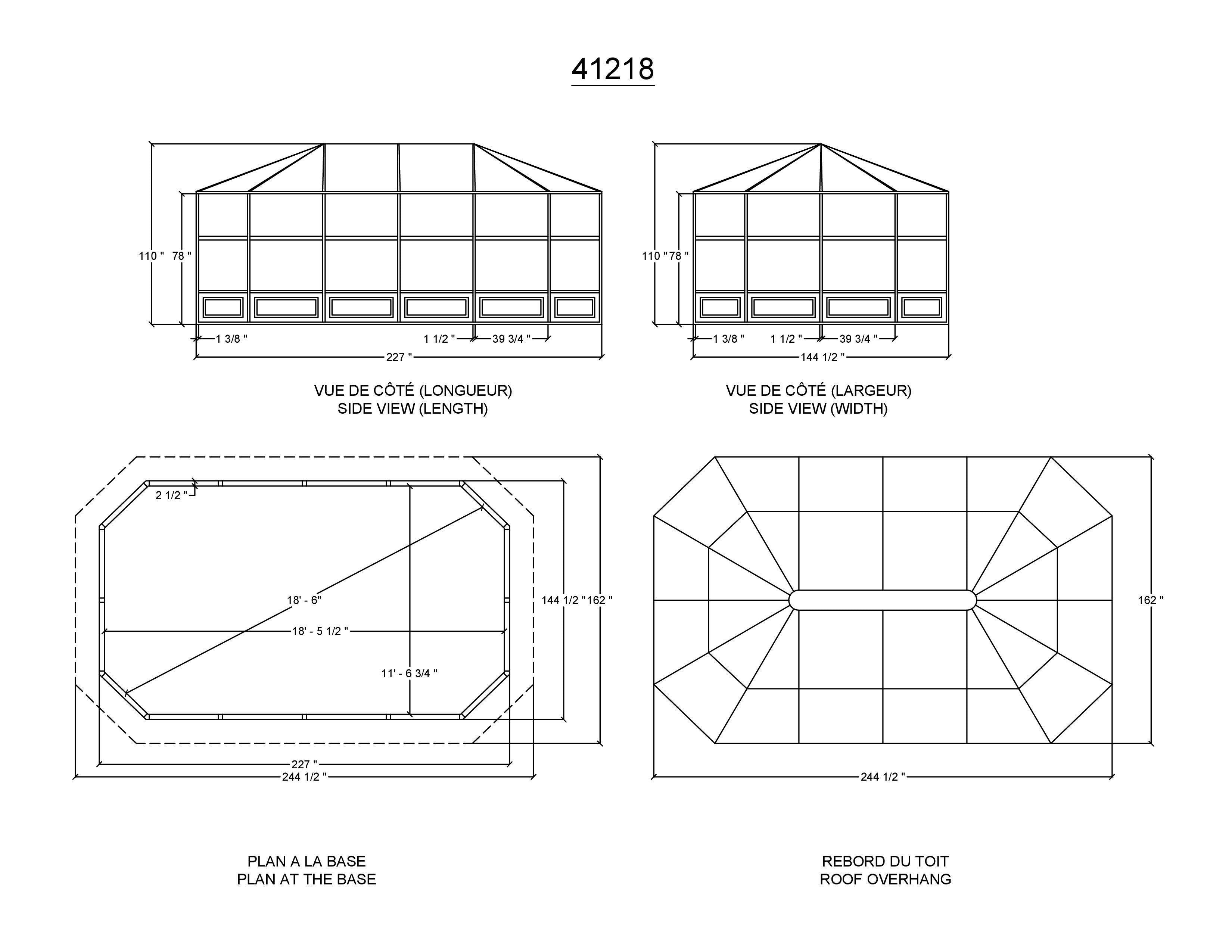 Gazebo Penguin Florence Solarium 12' x 18' Polycarbonate Roof