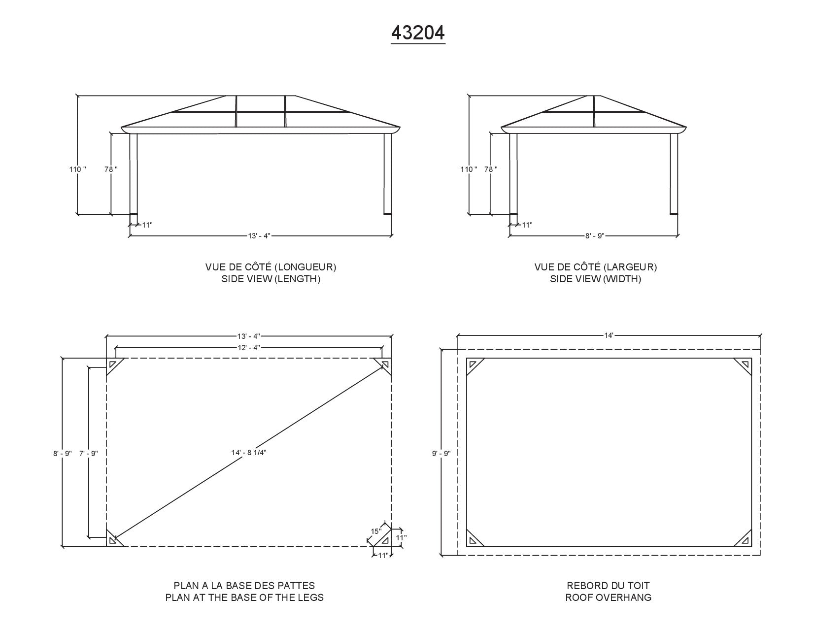 Gazebo Penguin Venus Gazebo 10'x14' Polycarbonate Roof