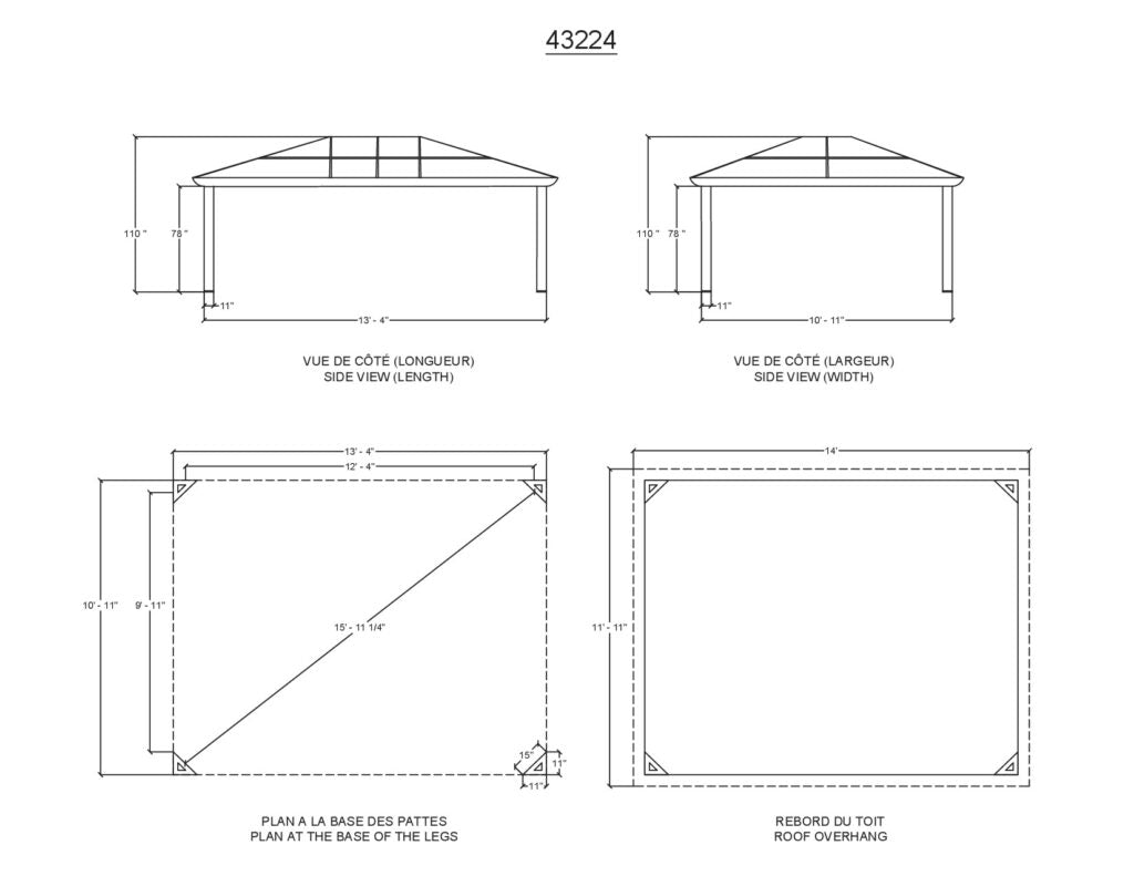 Gazebo Penguin Venus Gazebo 12'x14' Polycarbonate Roof