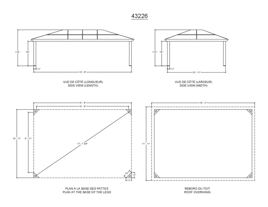 Gazebo Penguin Venus Gazebo 12'x16' Polycarbonate Roof