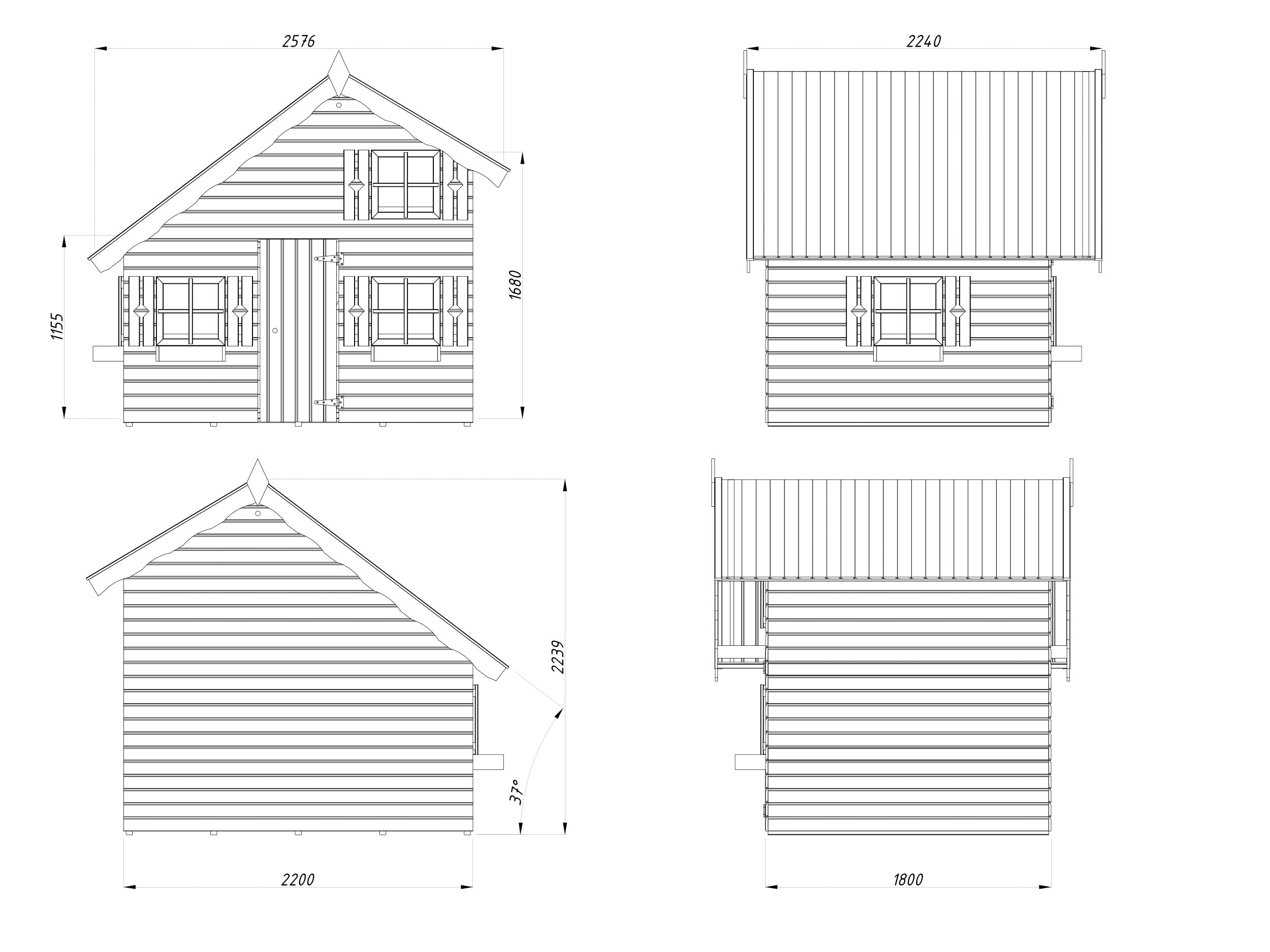 Allwood | Playhouse Rascal | 41 Sqf + 25 Sqf Mini Loft
