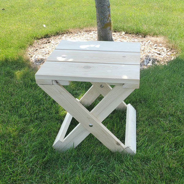 Adirondack Foldable End Table, White Cedar