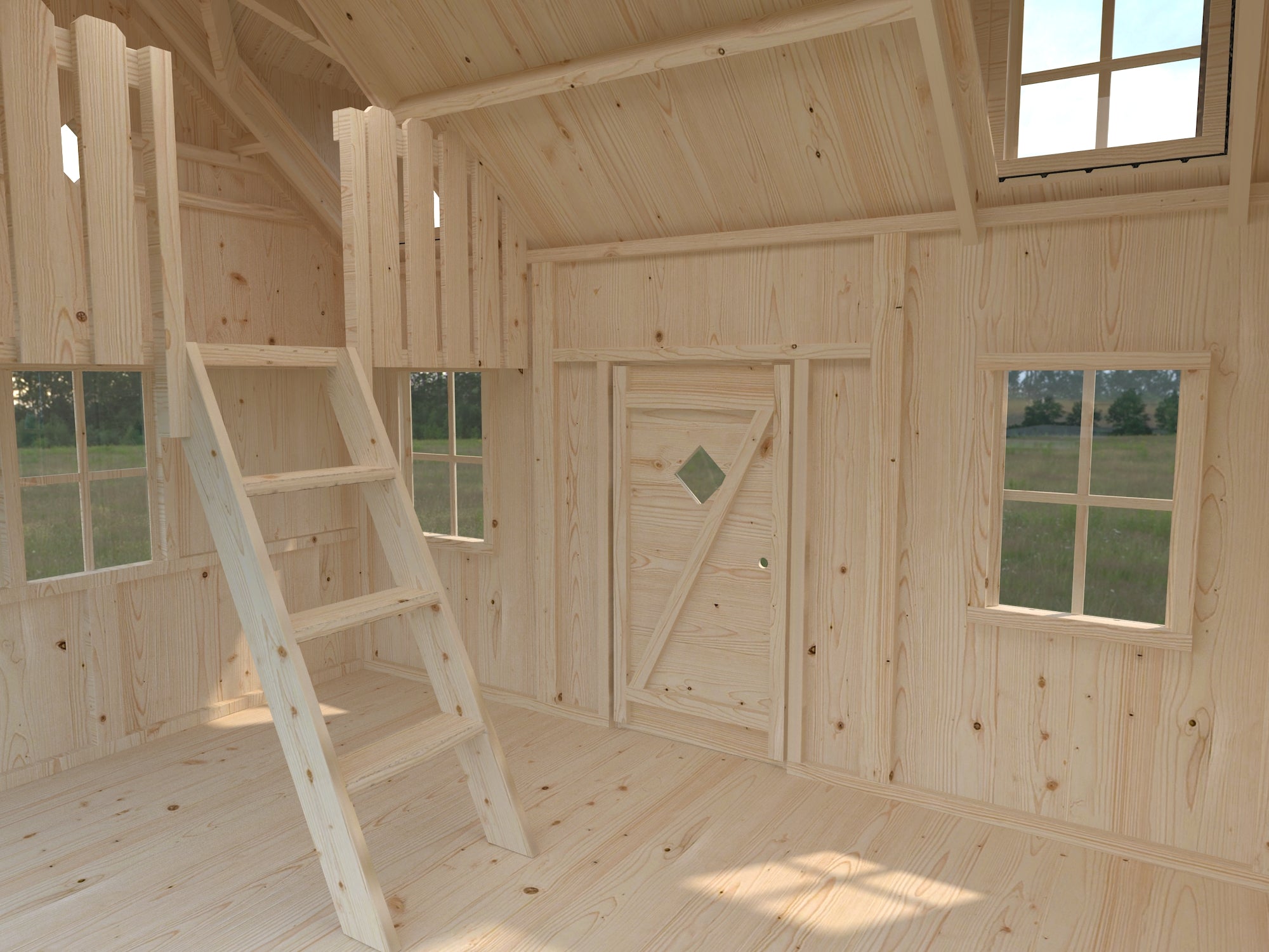 Allwood | Playhouse Wonderland | 59 Sqf + 16 Sqf Mini Loft