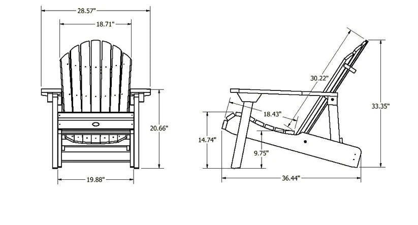 Sequoia Professional Horizon Folding & Reclining Adirondack Chair