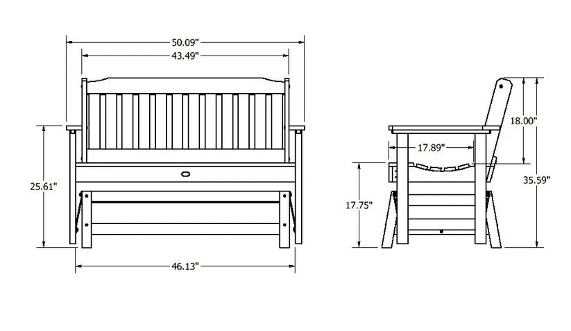 Sequoia Professional Blue Ridge Garden Gliding Bench 4ft.