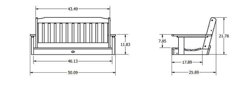 Sequoia Professional Blue Ridge Porch Swing 4ft.