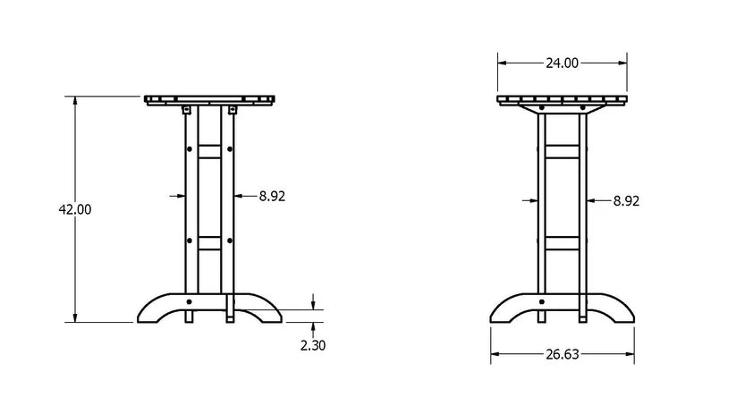 Sequoia Professional Homestead 24" Diameter Bistro Table Bar Height