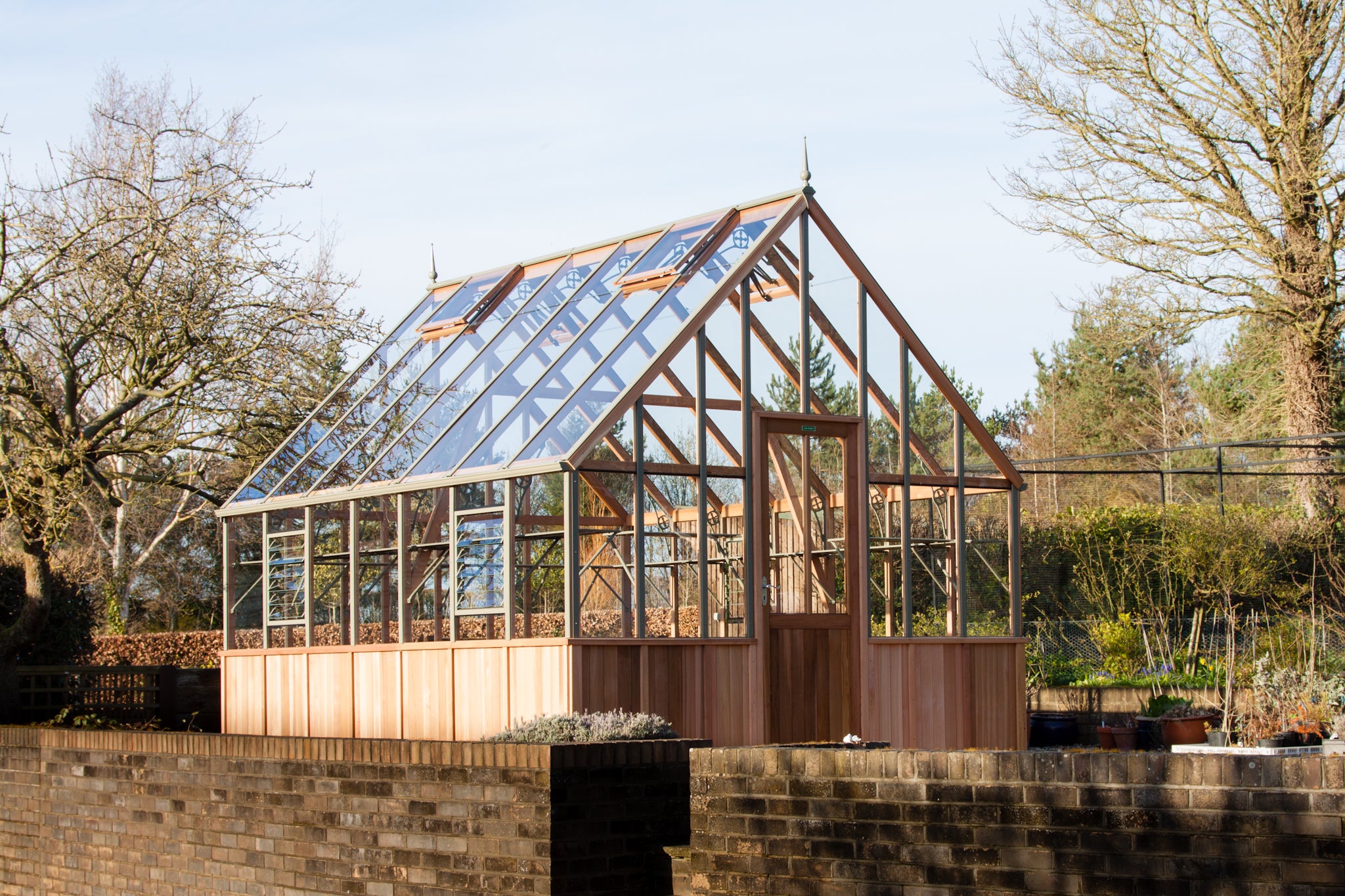Alton Greenhouse | Westminster Cedar Half-Boarded Greenhouse