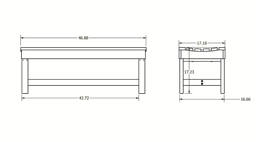 Sequoia Professional Blue Ridge Commercial Grade Backless Bench 4ft.