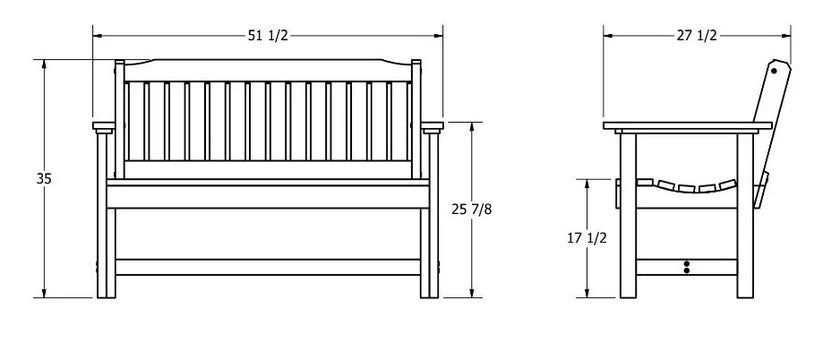 Sequoia Professional Blue Ridge Commercial Garden Bench 4ft.