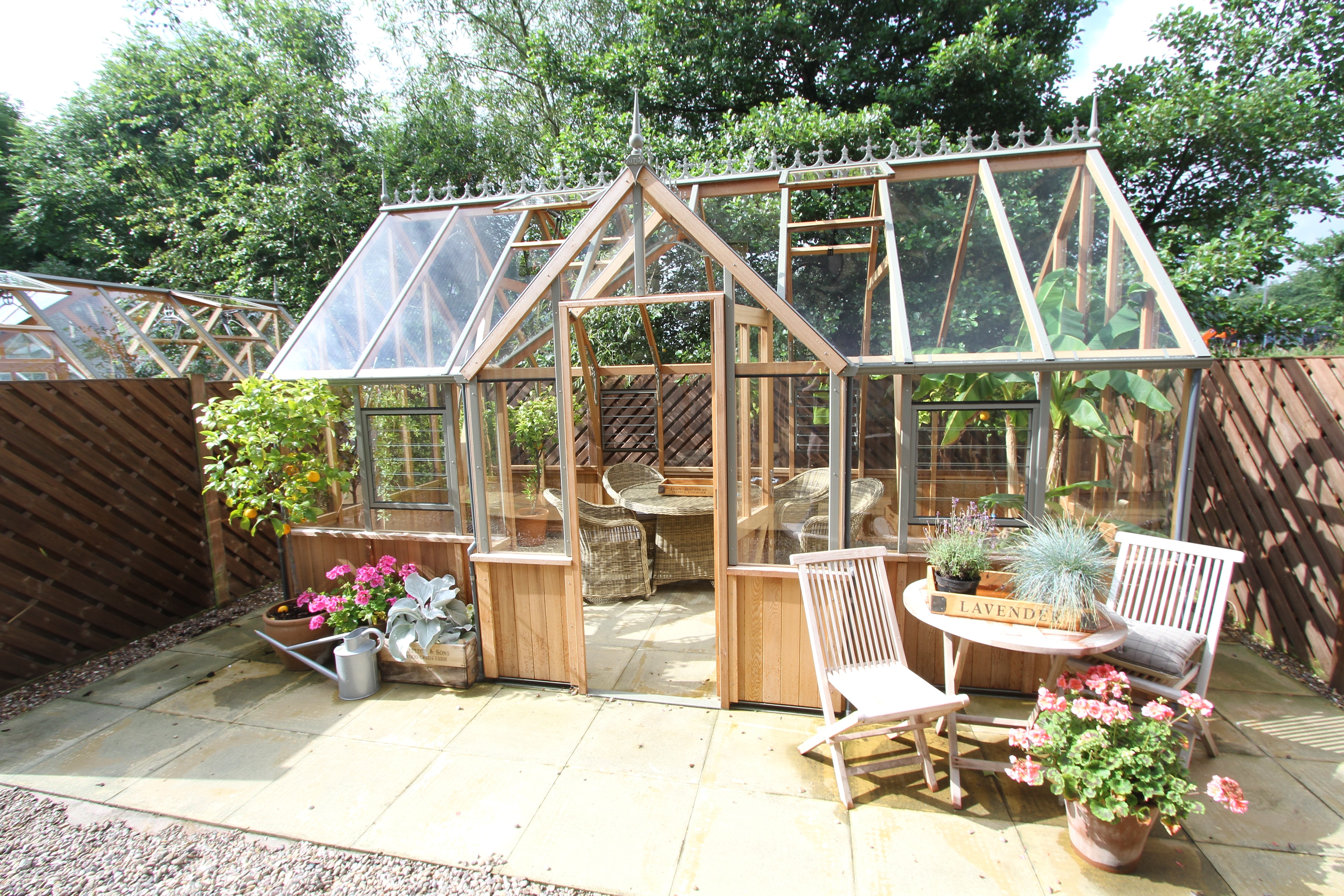 Alton Greenhouse | Cambridge T-Shaped Cedar Half-Boarded Greenhouse