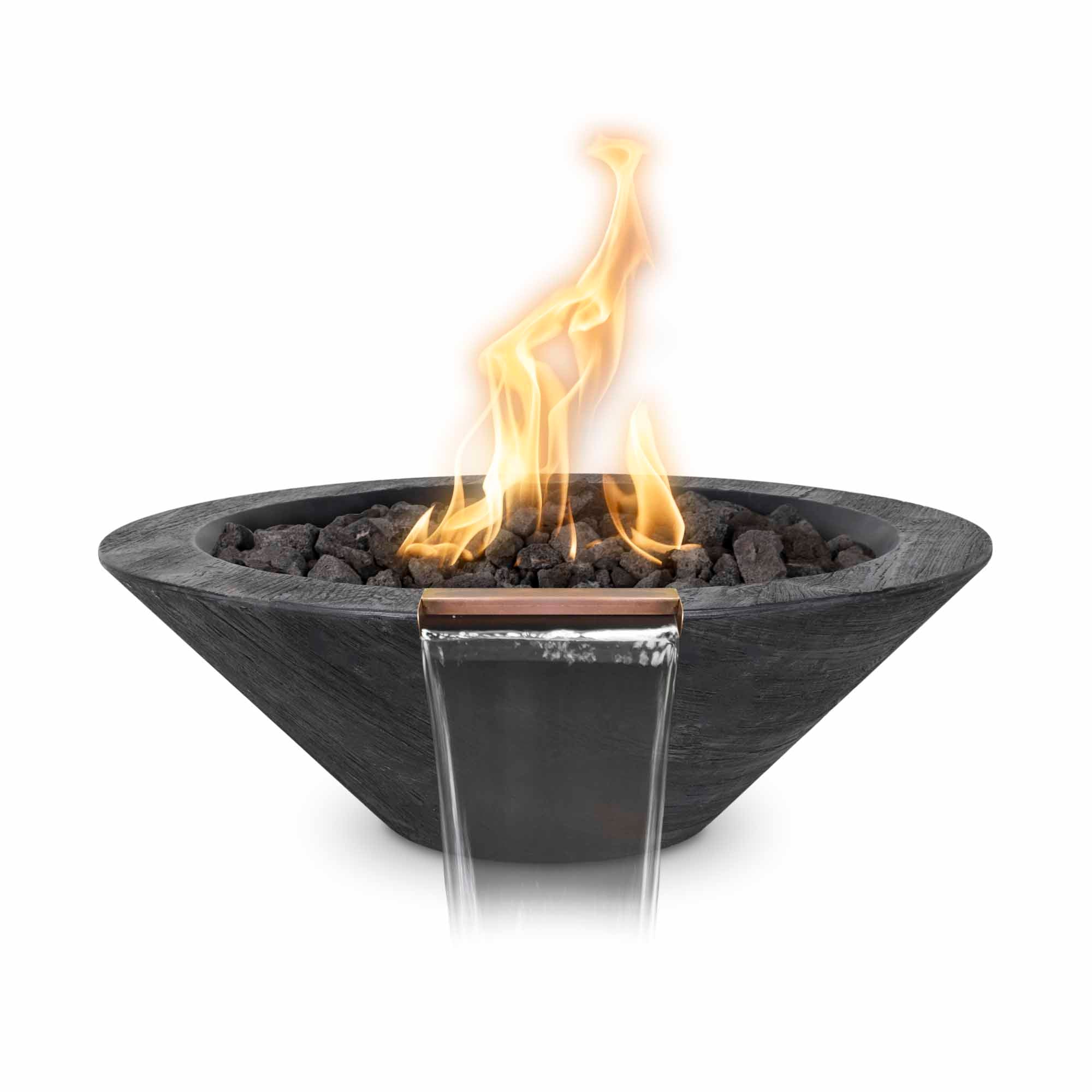 The Outdoor Plus Cazo Fire & Water Bowl - GFRC Wood Grain