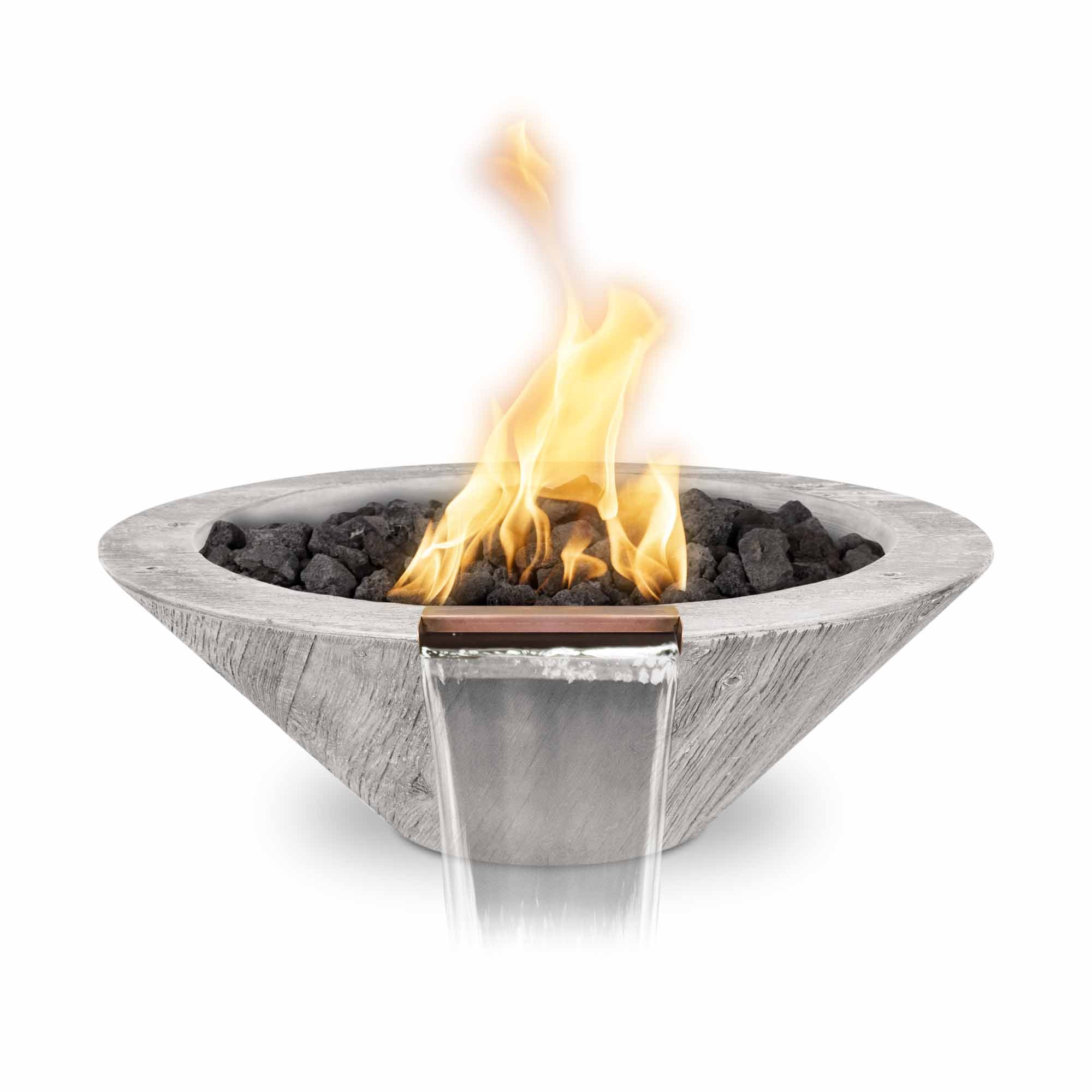 The Outdoor Plus Cazo Fire & Water Bowl - GFRC Wood Grain