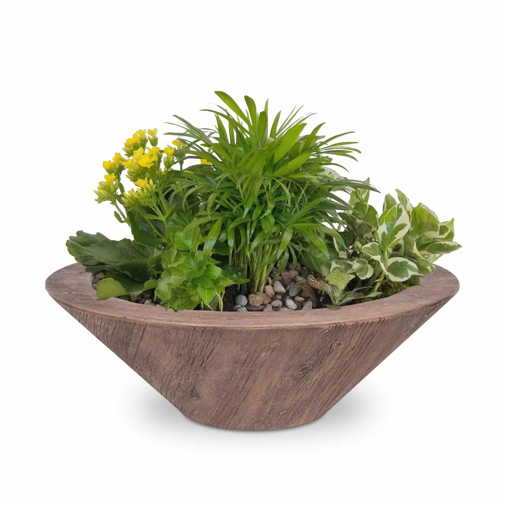 The Outdoor Plus Cazo Planter Bowl - GFRC Wood Grain