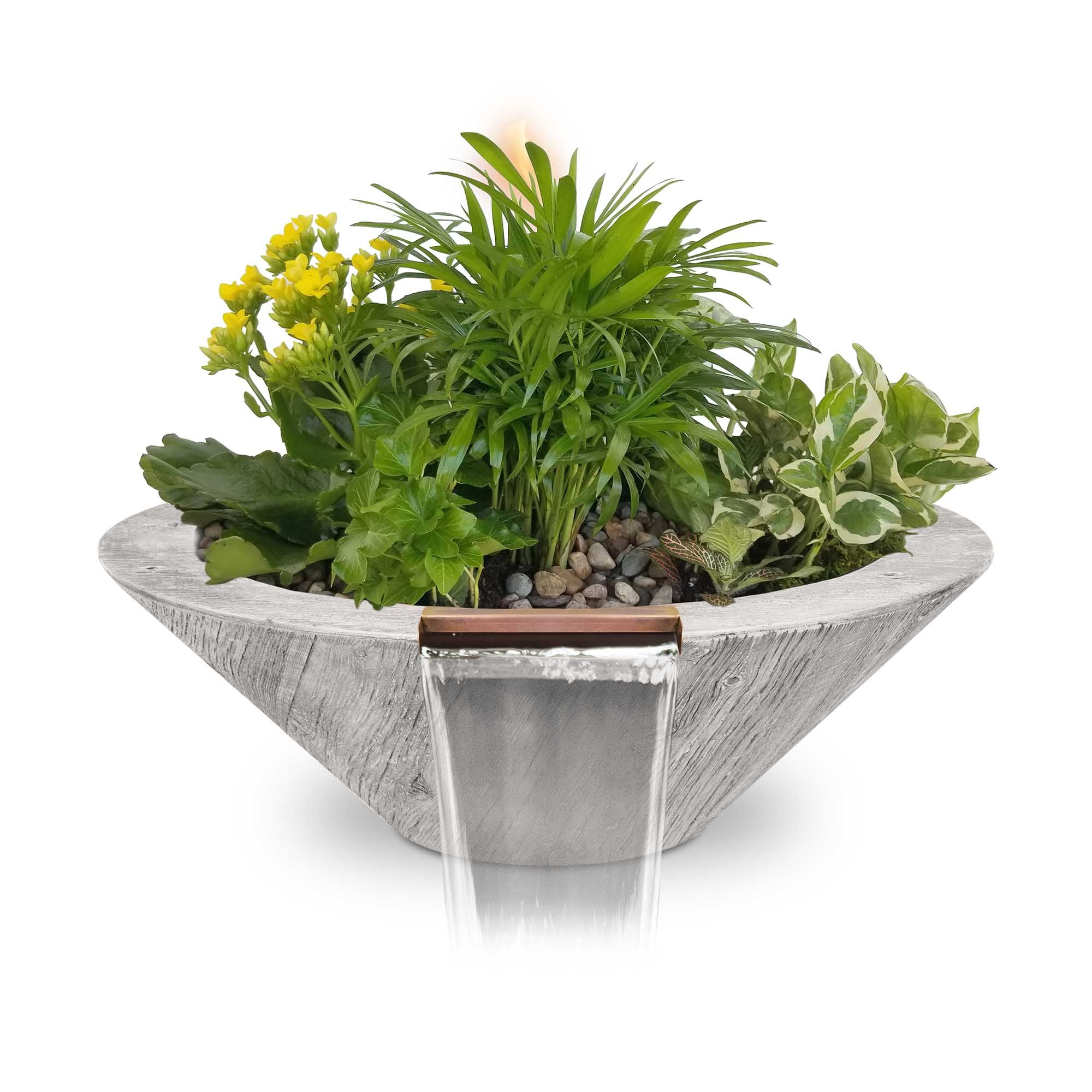 The Outdoor Plus Cazo Planter & Water Bowl - GFRC Wood Grain