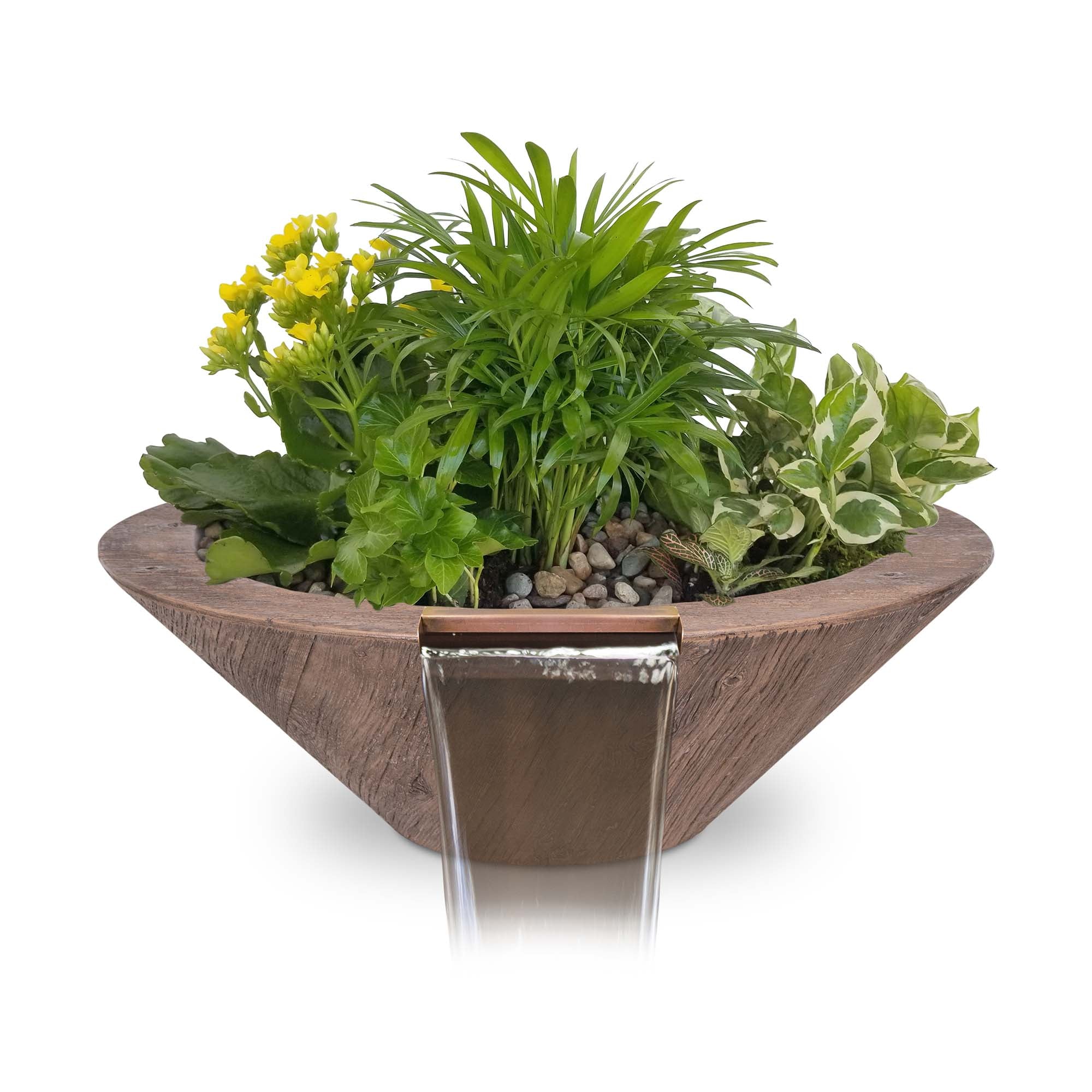 The Outdoor Plus Cazo Planter & Water Bowl - GFRC Wood Grain