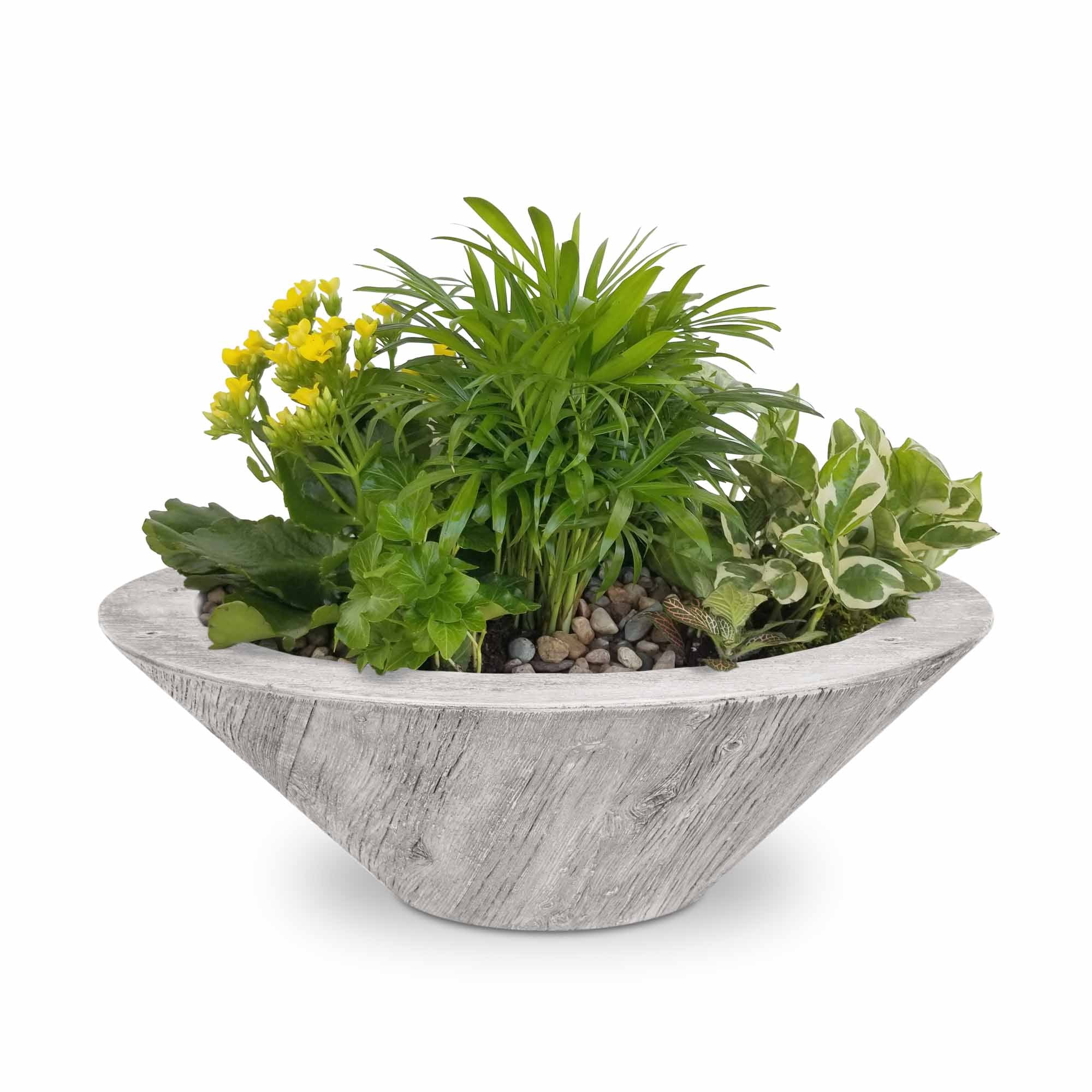 The Outdoor Plus Cazo Planter Bowl - GFRC Wood Grain