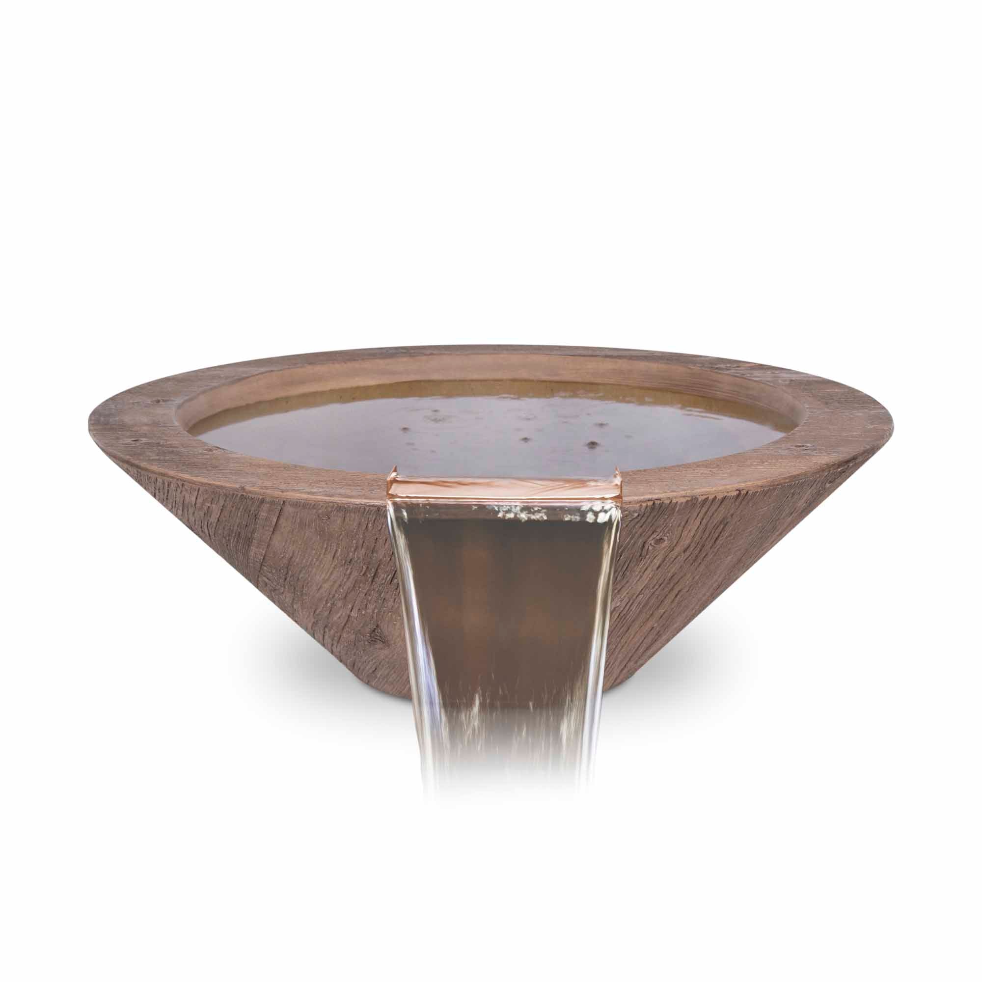 The Outdoor Plus Cazo Water Bowl - GFRC Wood Grain