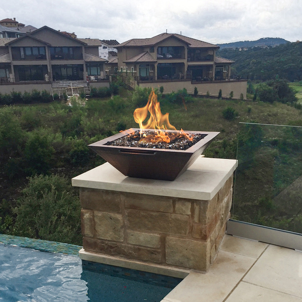 The Outdoor Plus Maya Fire & Water Bowl - Hammered Copper