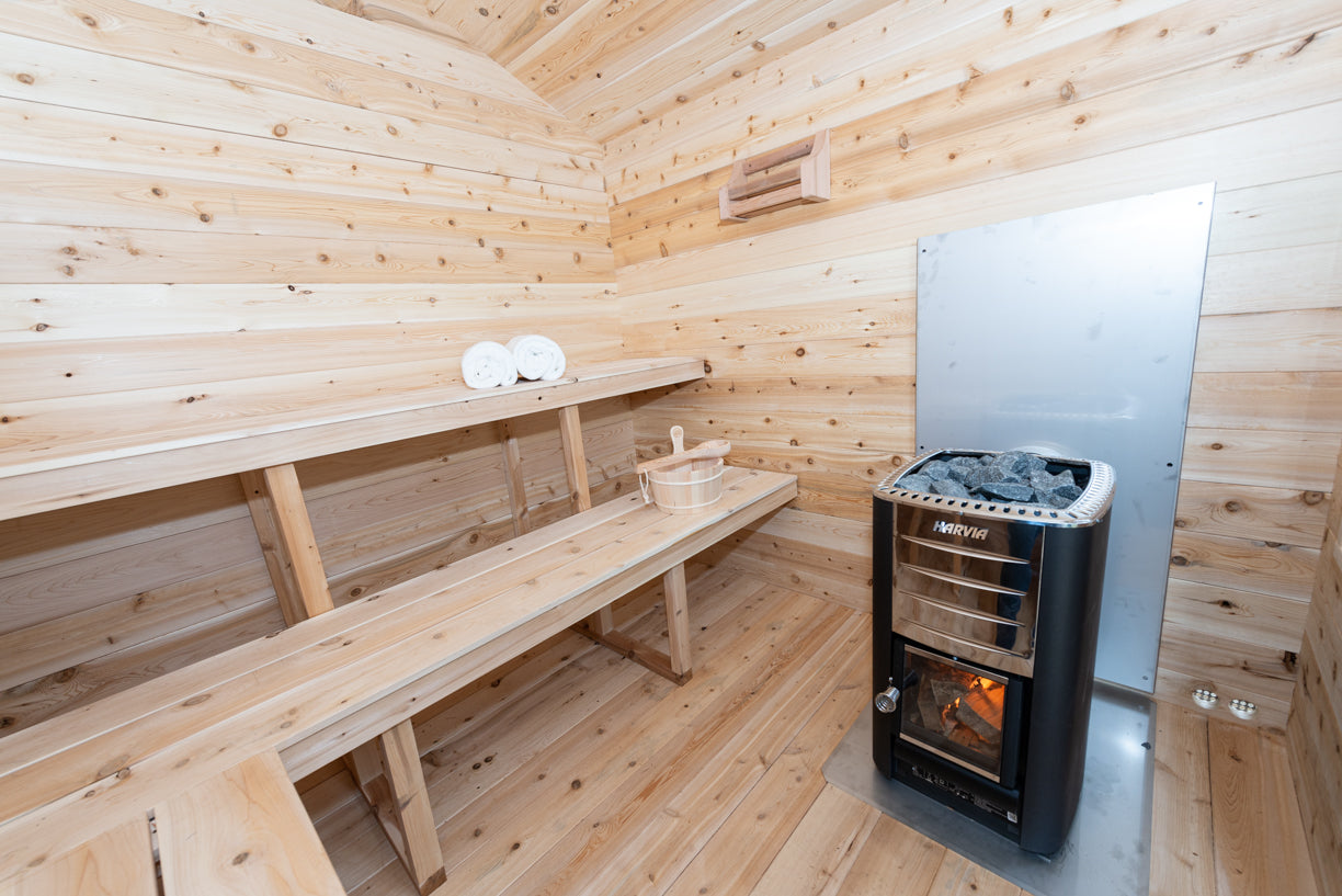 Leisurecraft CT Georgian Cabin Sauna with Built-In Front Porch (Woodburning)