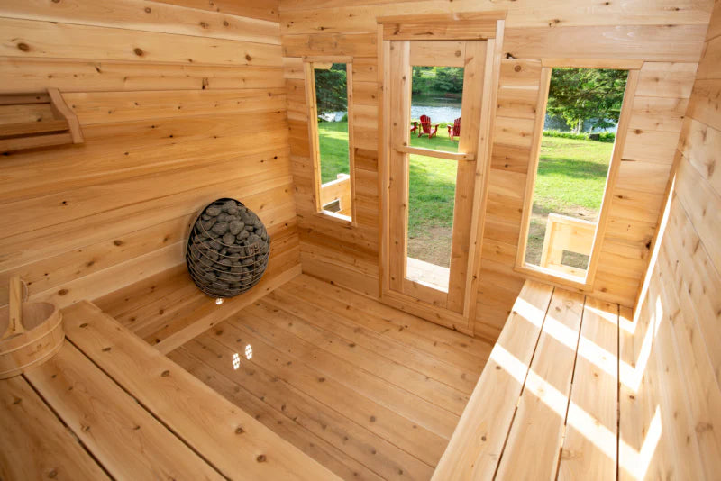 Leisurecraft CT Georgian Cabin Sauna with Built-In Front Porch