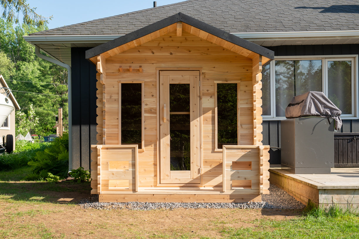 Leisurecraft CT Georgian Cabin Sauna with Built-In Front Porch (Woodburning)