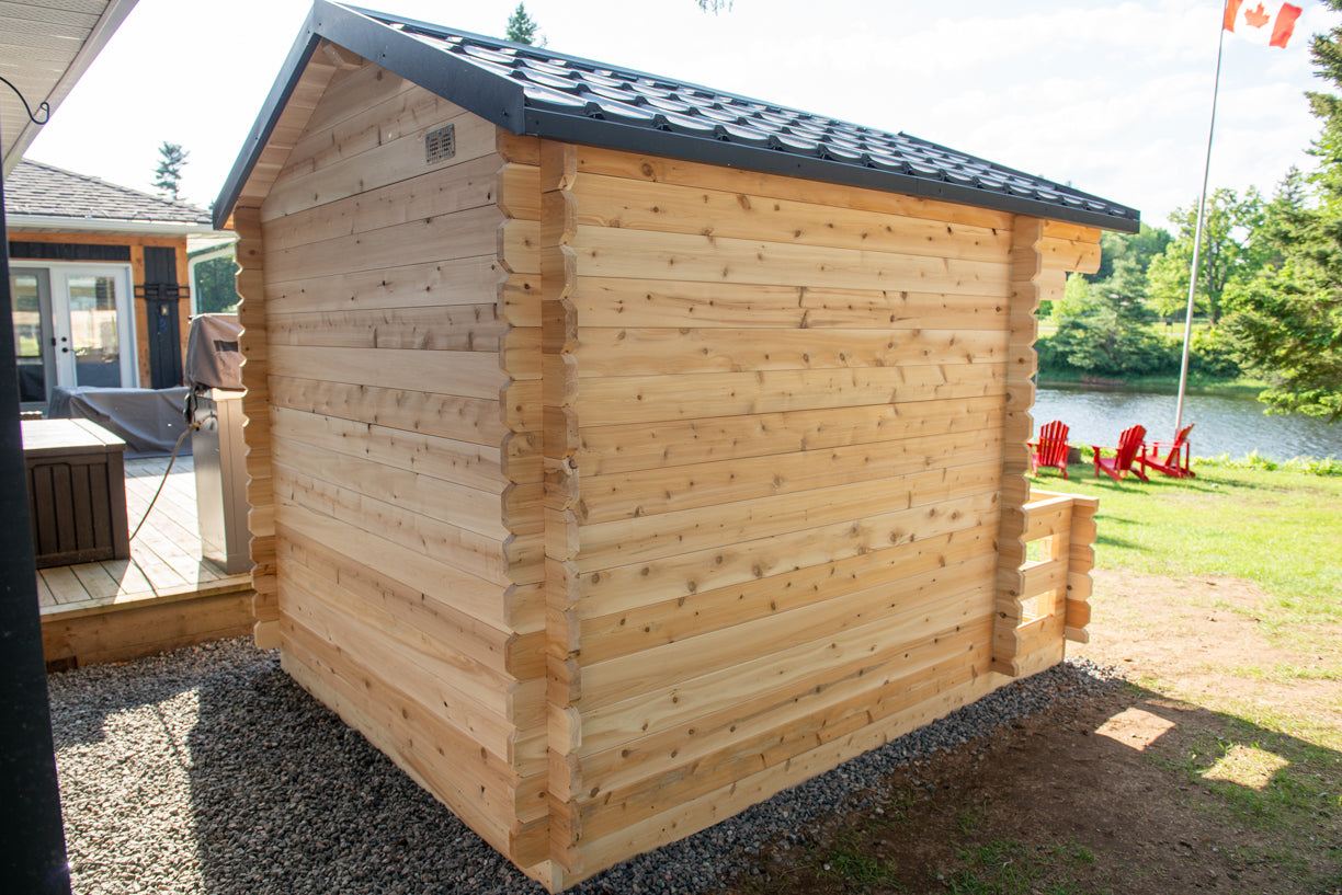 Leisurecraft CT Georgian Cabin Sauna with Built-In Front Porch (Woodburning)