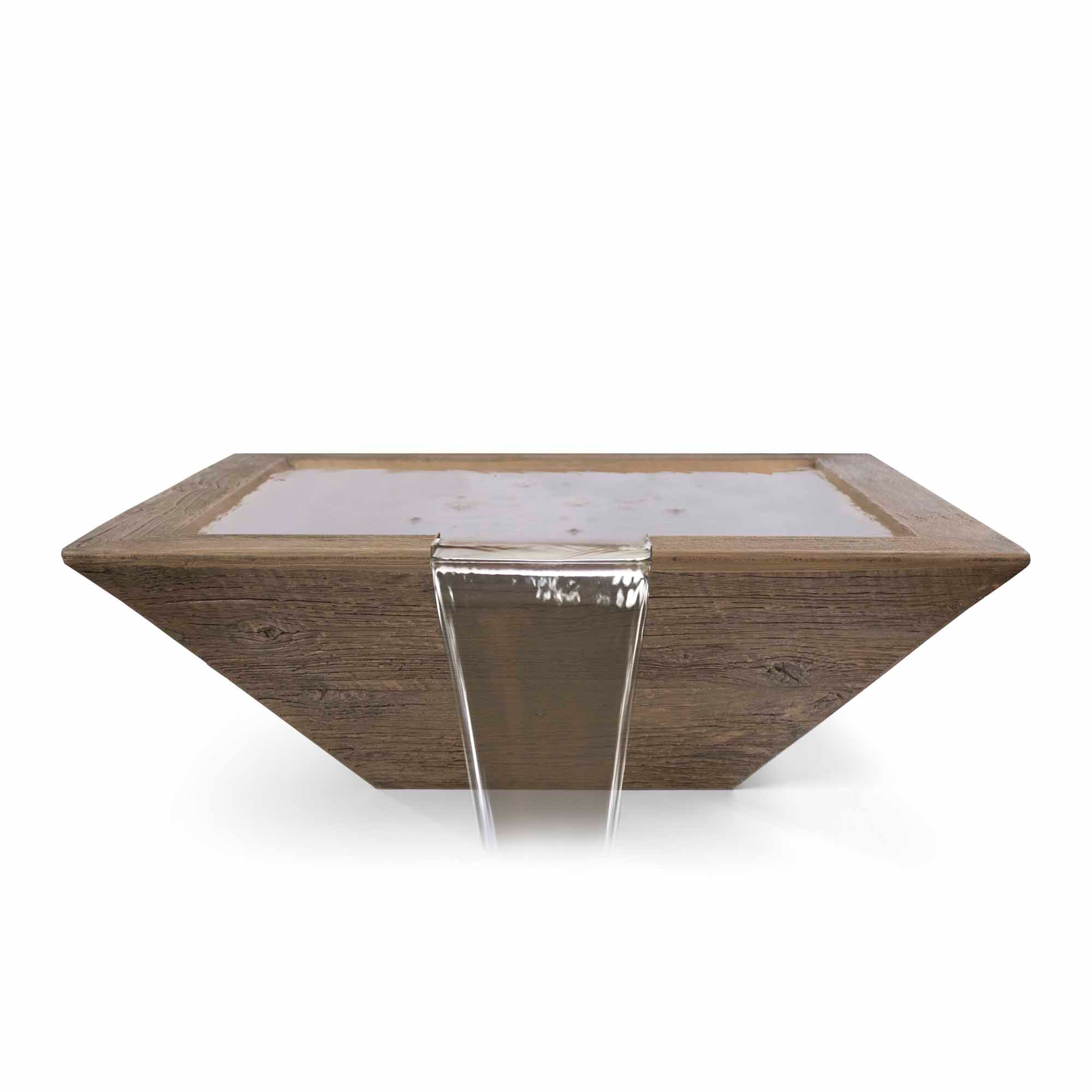 The Outdoor Plus Maya Water Bowl - GFRC Wood Grain