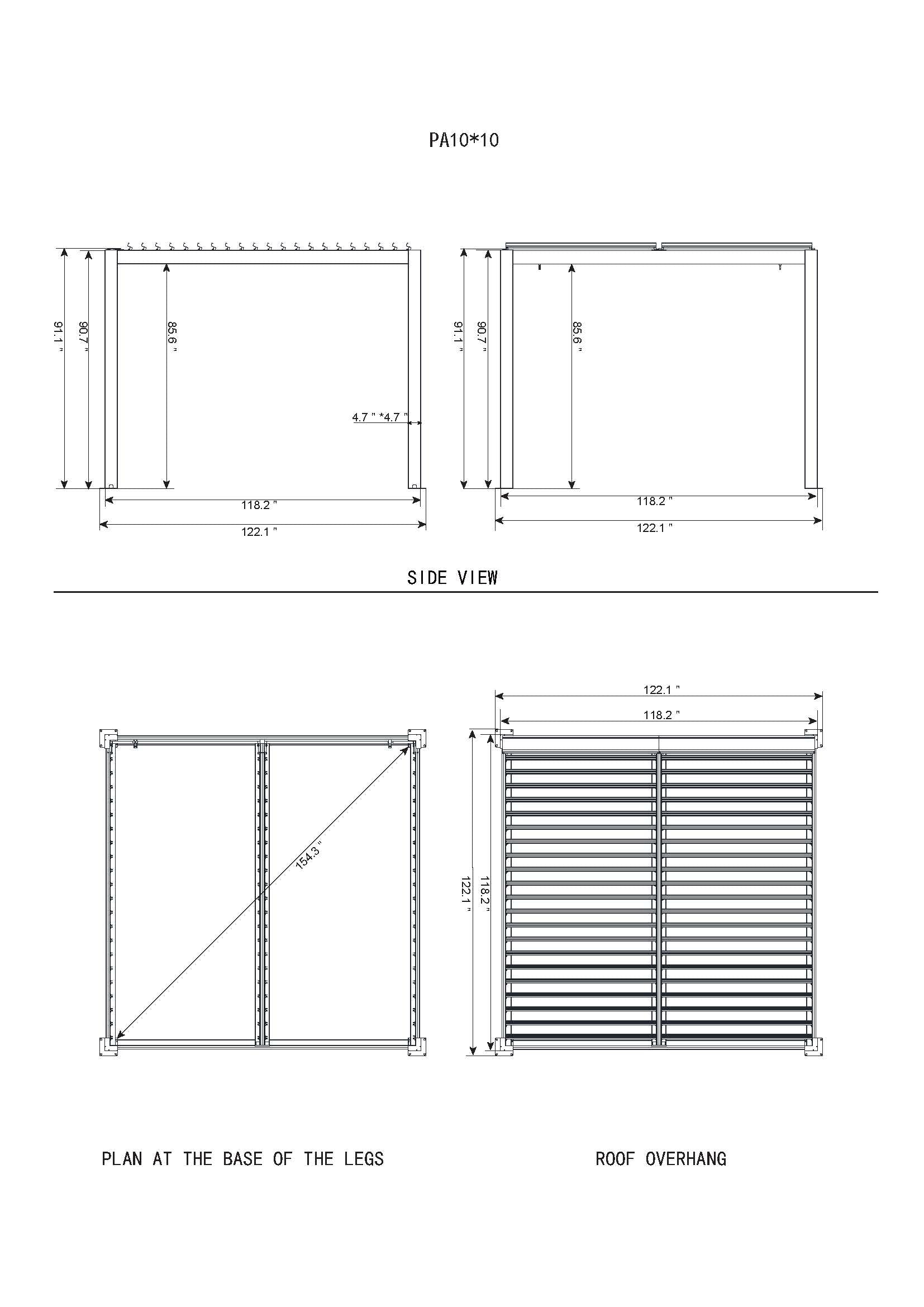 Gazebo Penguin Vikos Pergola 10'x10'