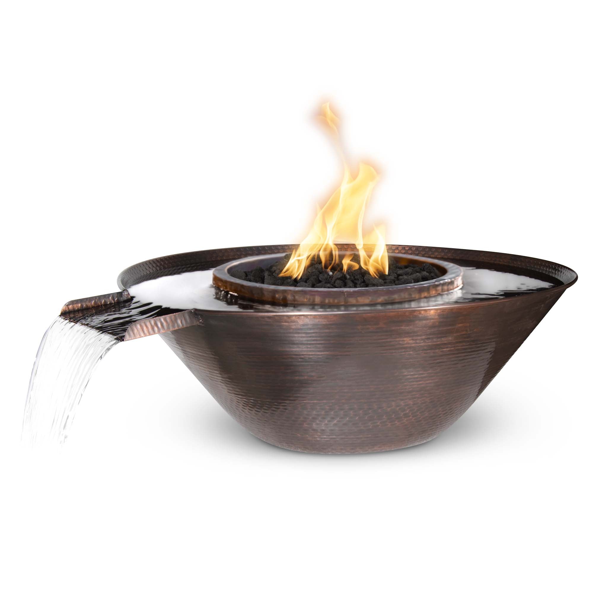 The Outdoor Plus Remi Fire & Water Bowl Gravity Spill - Hammered Copper