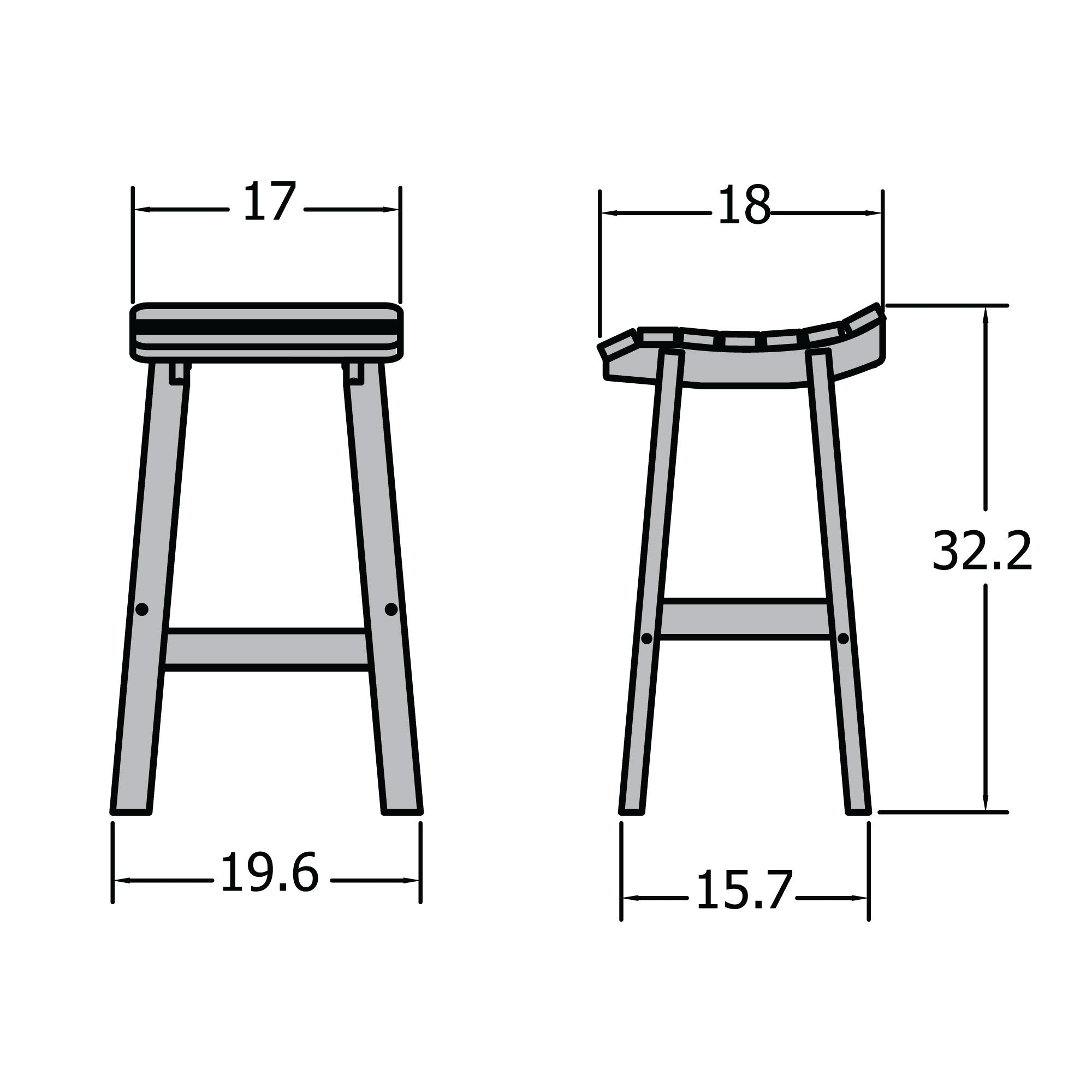 Sequoia Professional Homestead Square Bar Height Stool