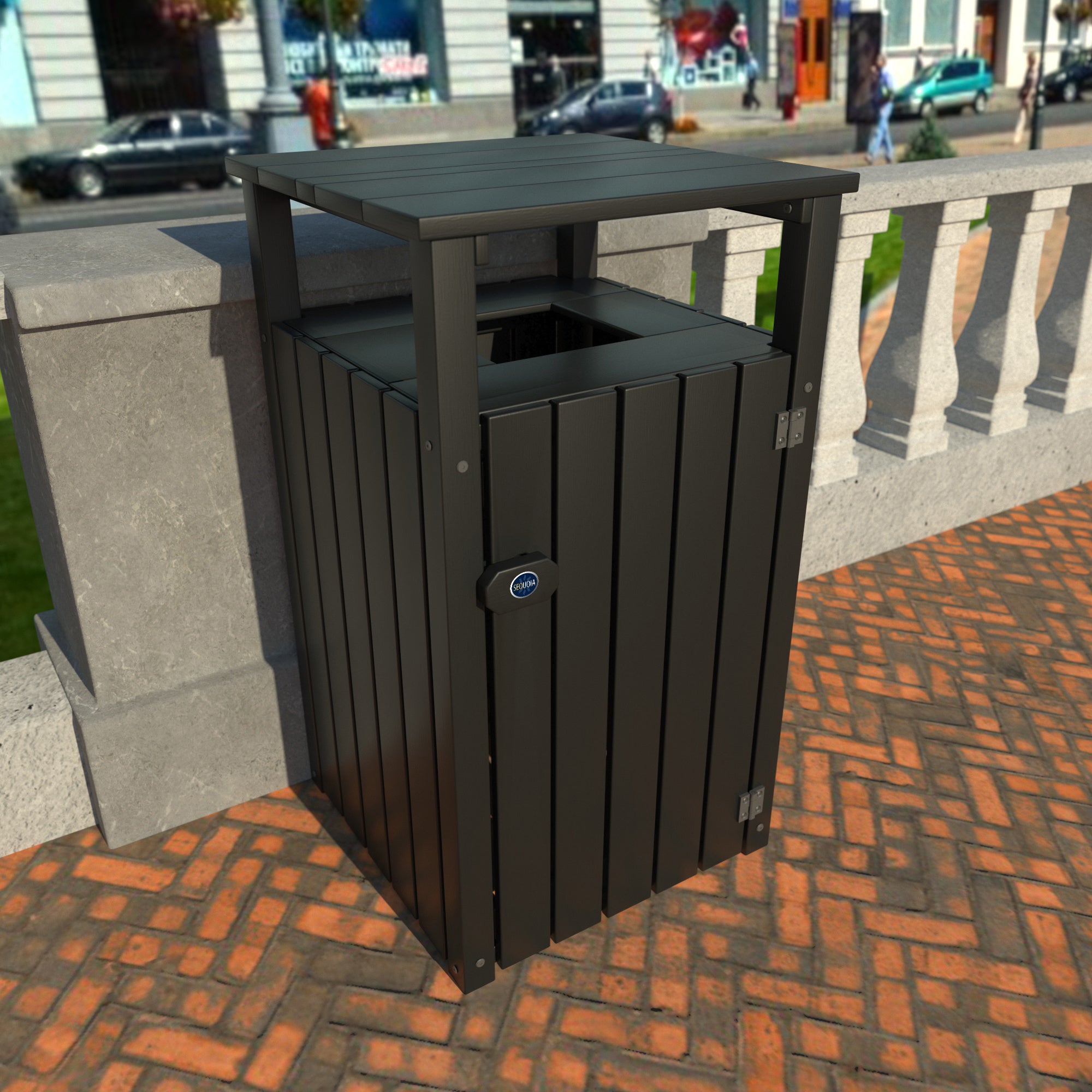 Sequoia Professional Commercial Trash Can with Hood