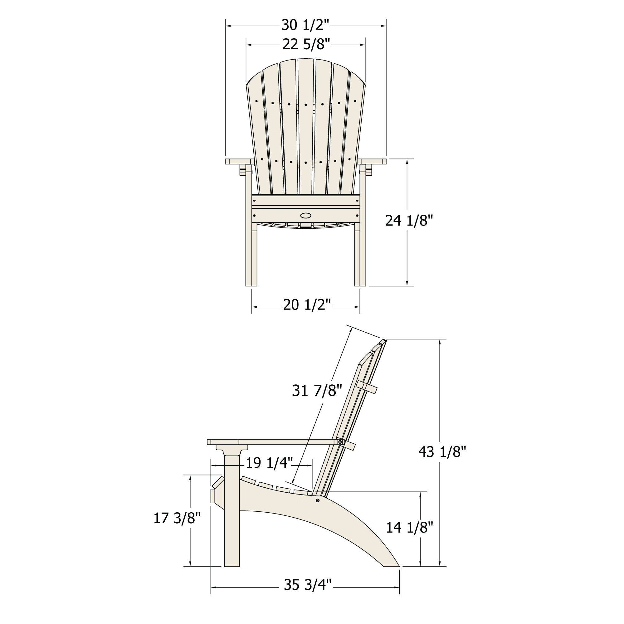 Sequoia Professional Sunrise Coast Modern Comfort Height Adirondack Chair