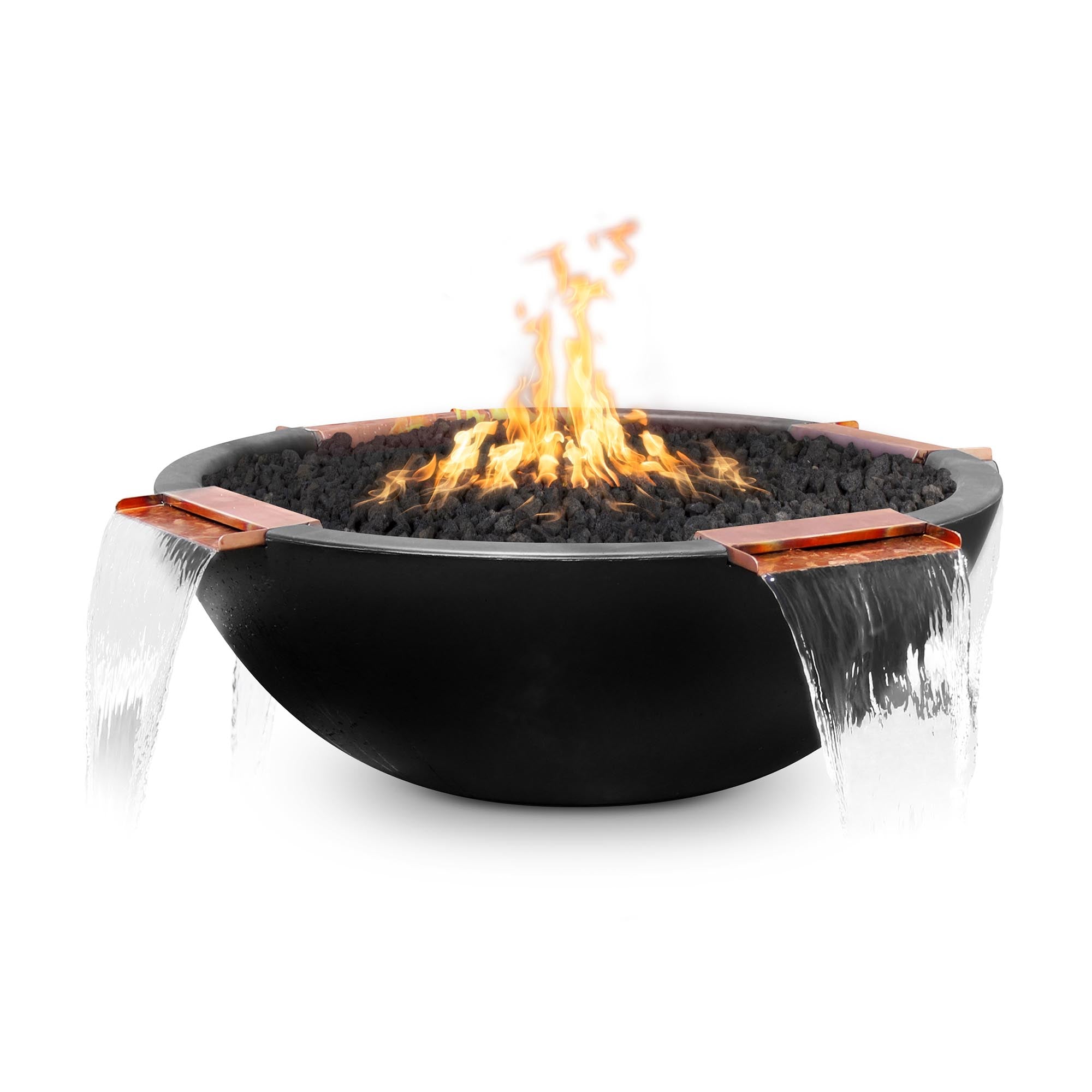 The Outdoor Plus Sedona 4-Way Spill Fire & Water Bowl - GFRC Concrete