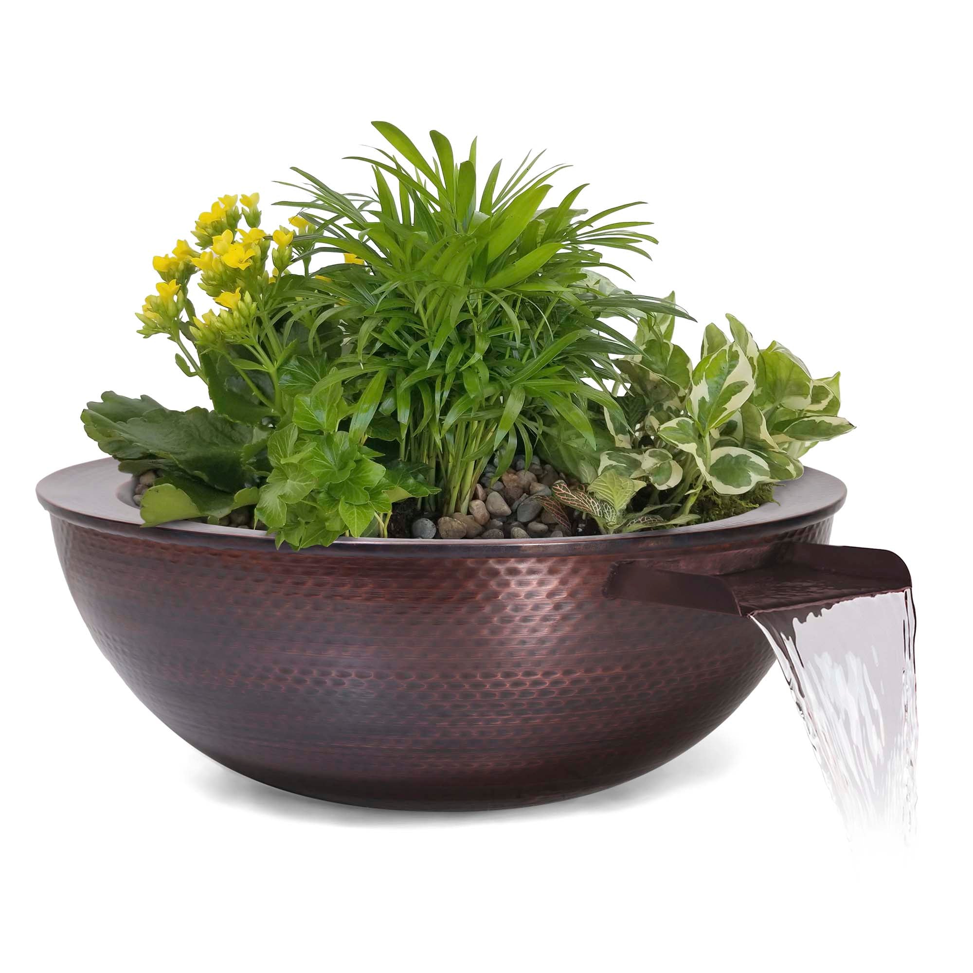 The Outdoor Plus Sedona Planter & Water Bowl - Hammered Copper