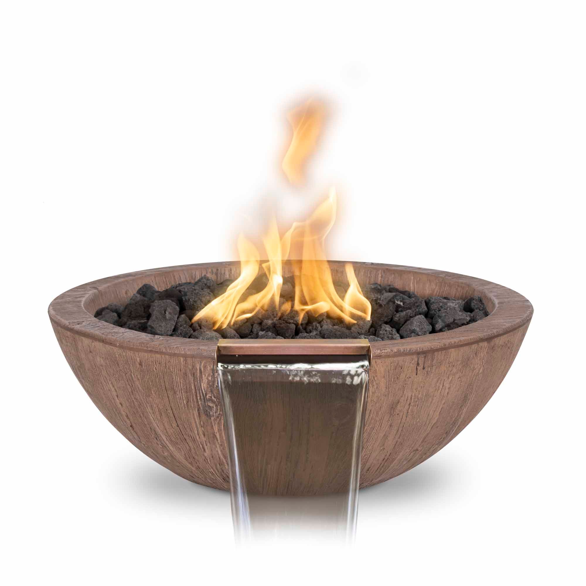 The Outdoor Plus Sedona Fire & Water Bowl - GFRC Wood Grain