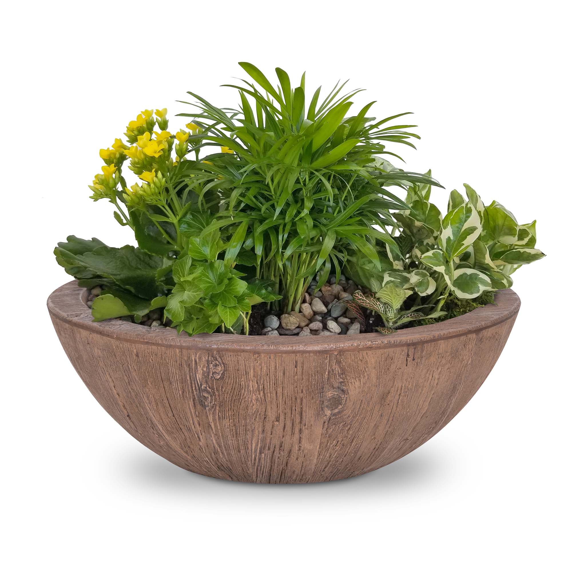 The Outdoor Plus Sedona Planter Bowl - GFRC Wood Grain